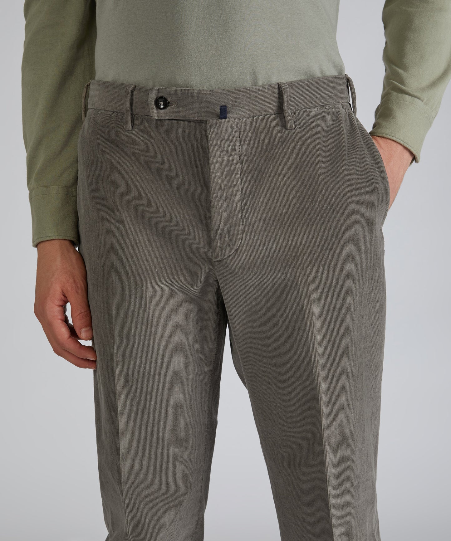 Pantalone regular fit in velluto