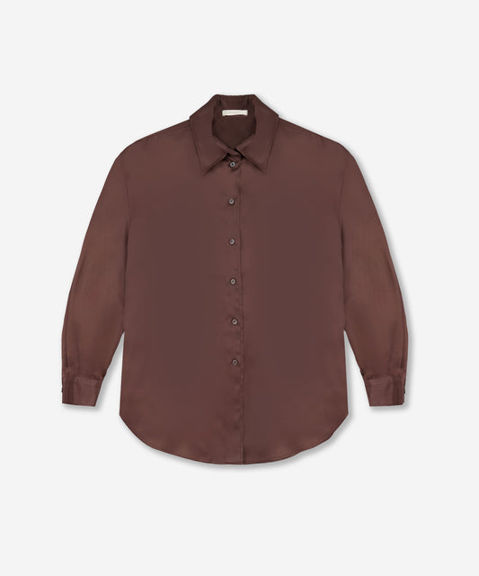 Wide-fit satin shirt