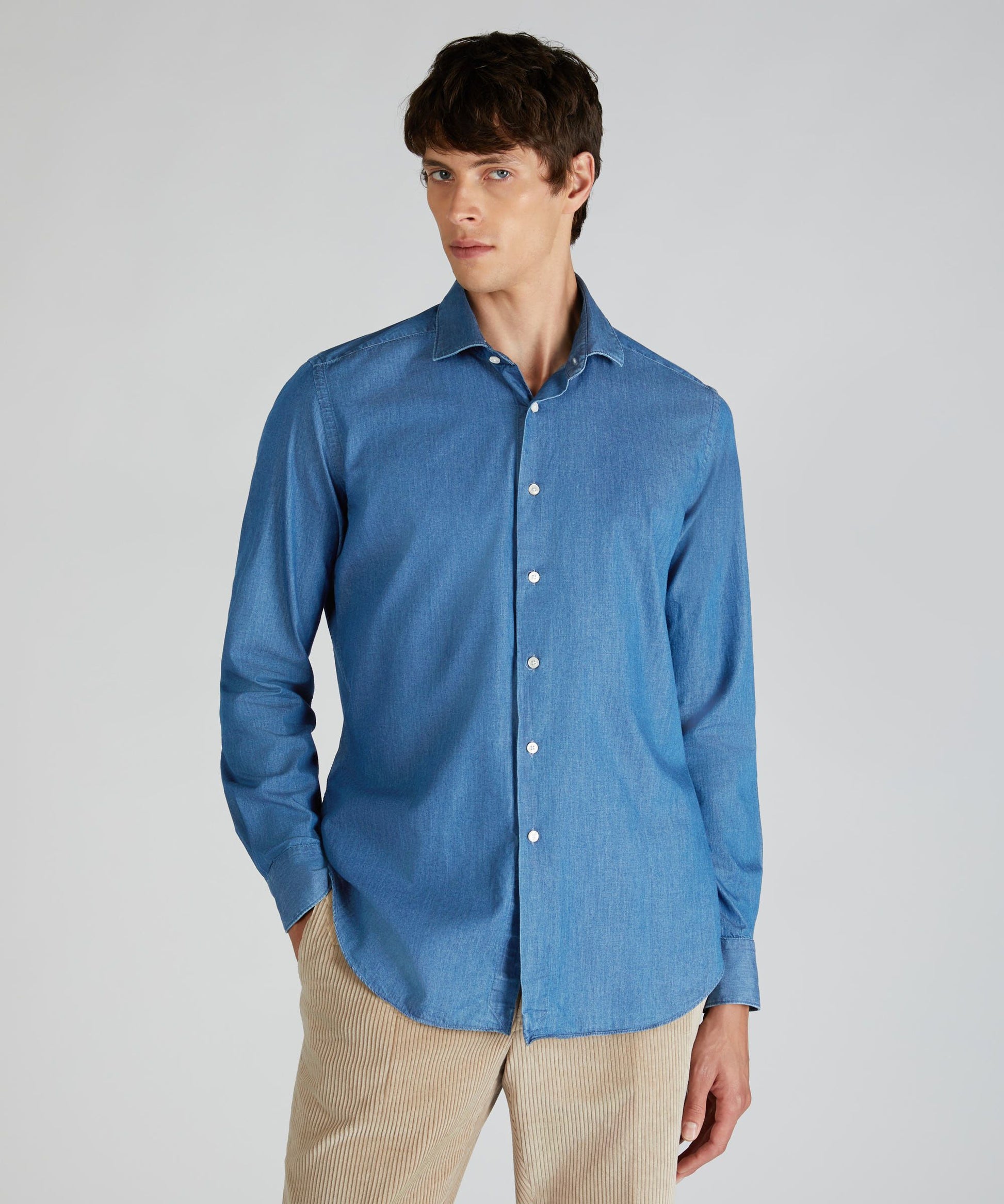 Glanshirt - Regular-fit denim shirt - dark blue