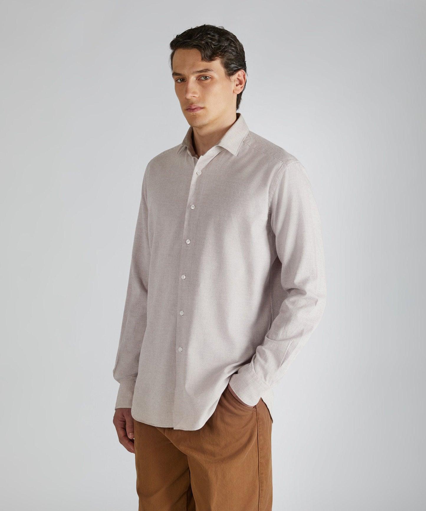 Camicia regular fit in flanella