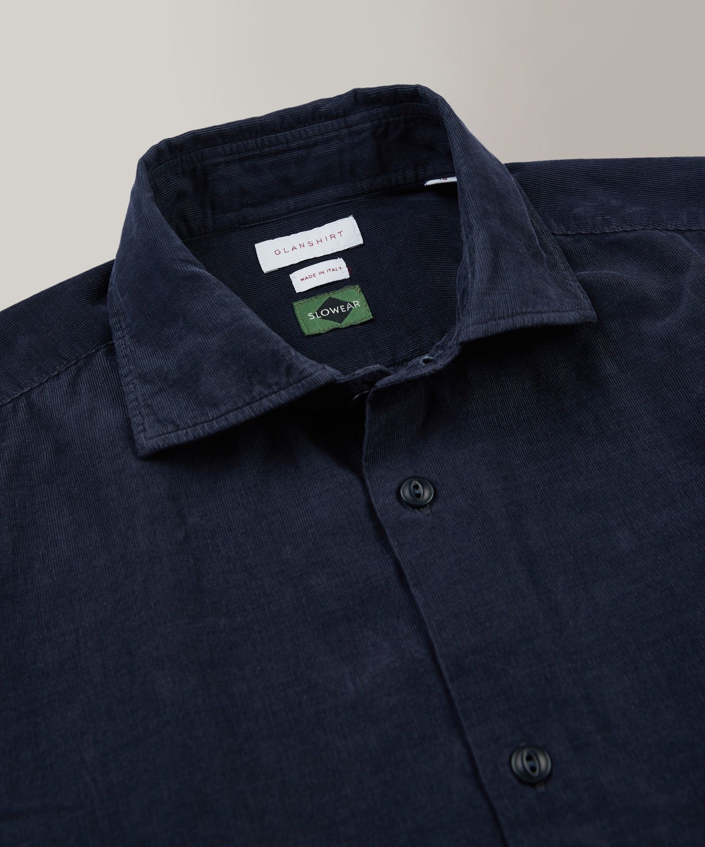 Glanshirt - Velvet slim fit shirt - dark blue