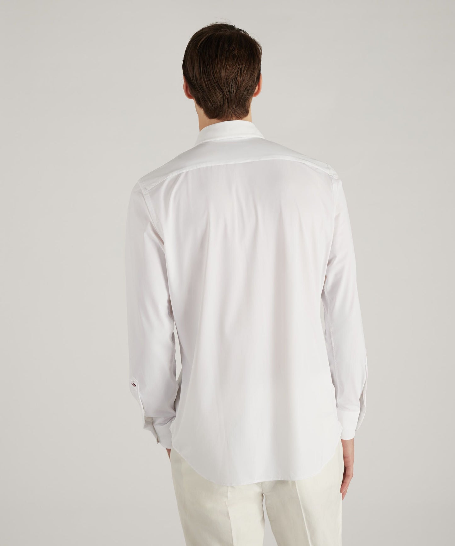 Slim-fit technical wash & wear jersey shirt