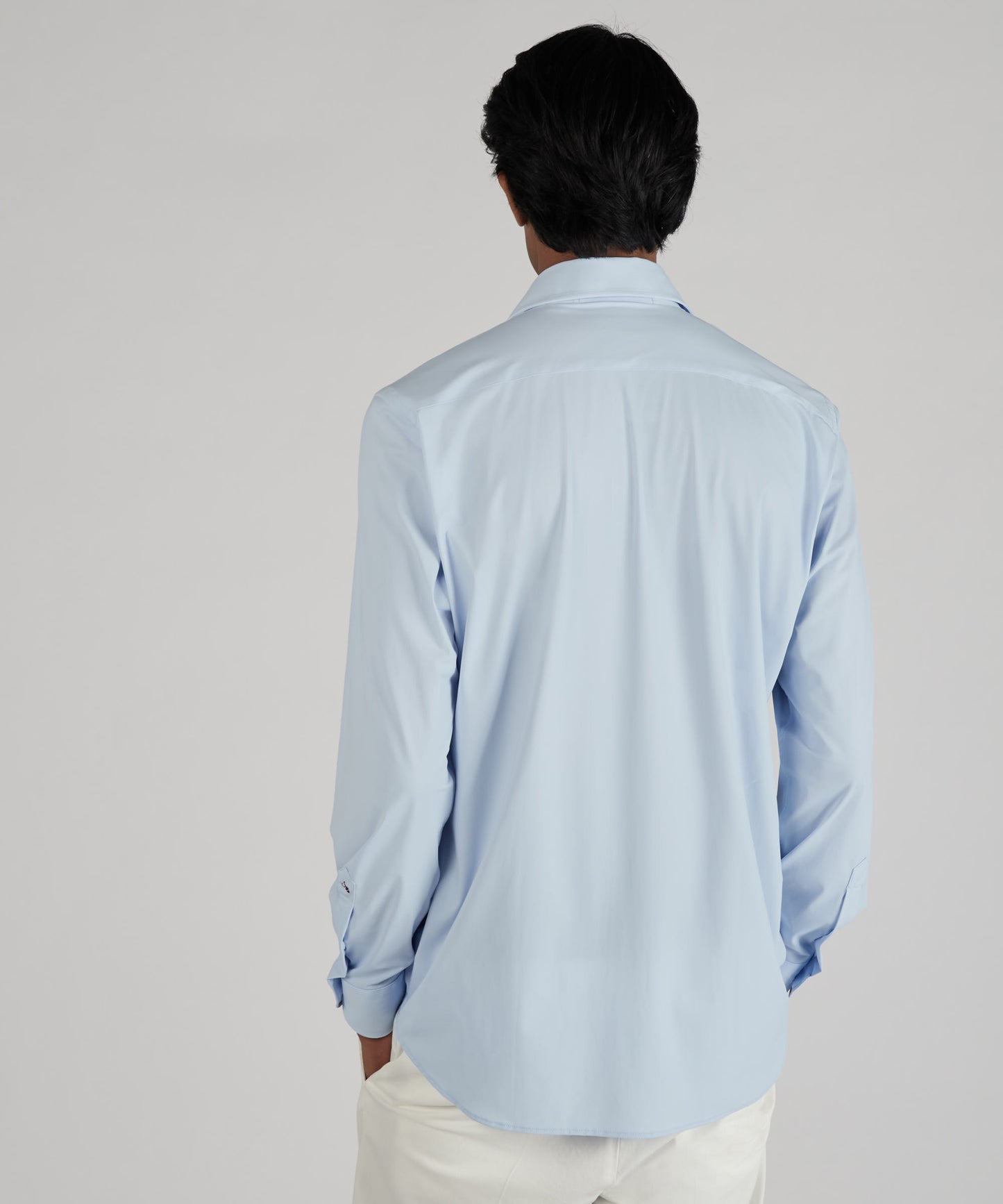 Slim-fit technical wash & wear jersey shirt