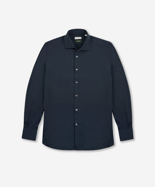 Slim-fit technical wash & wear jersey shirt