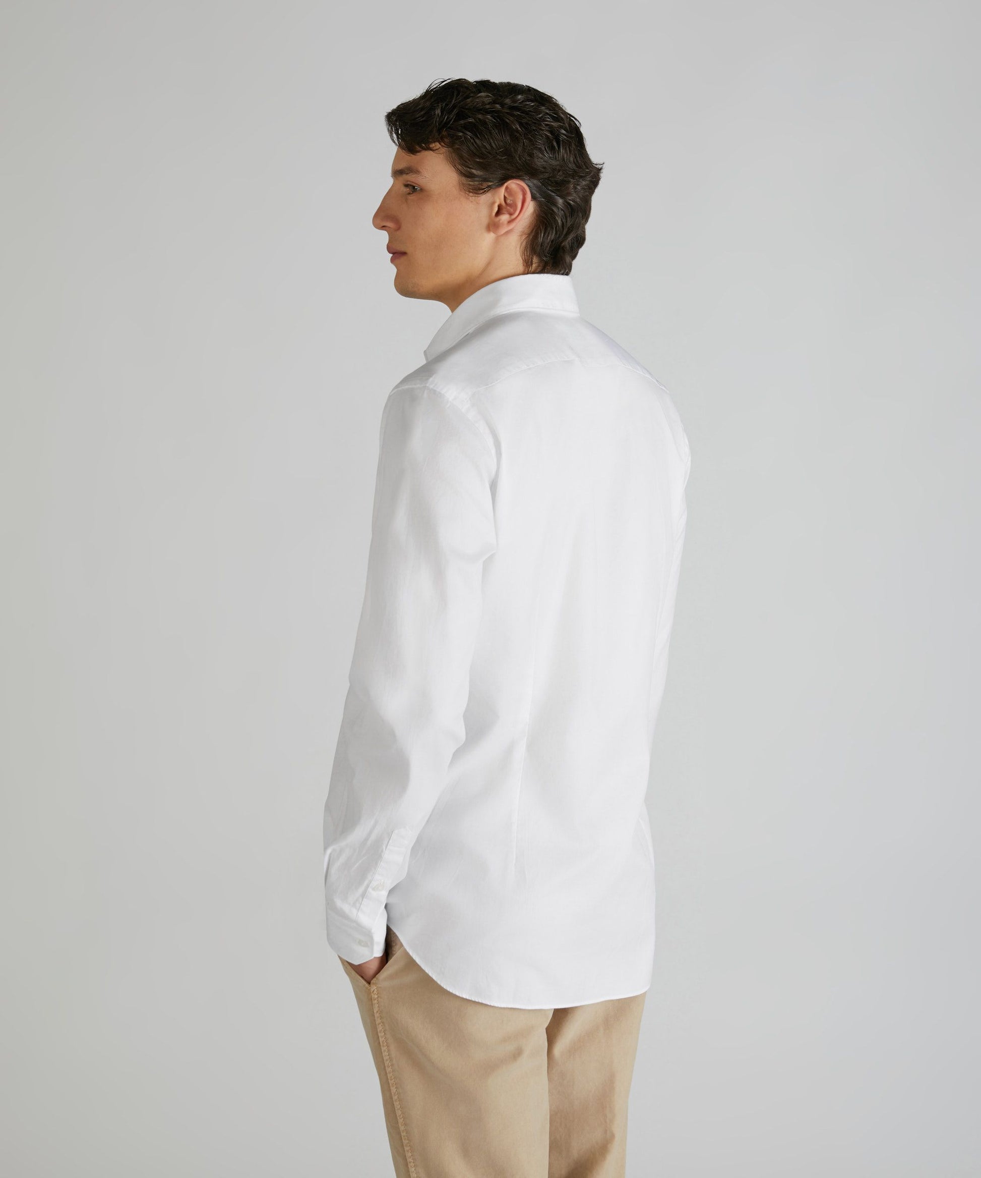 Glanshirt - Oxford cotton slim-fit shirt - optical white