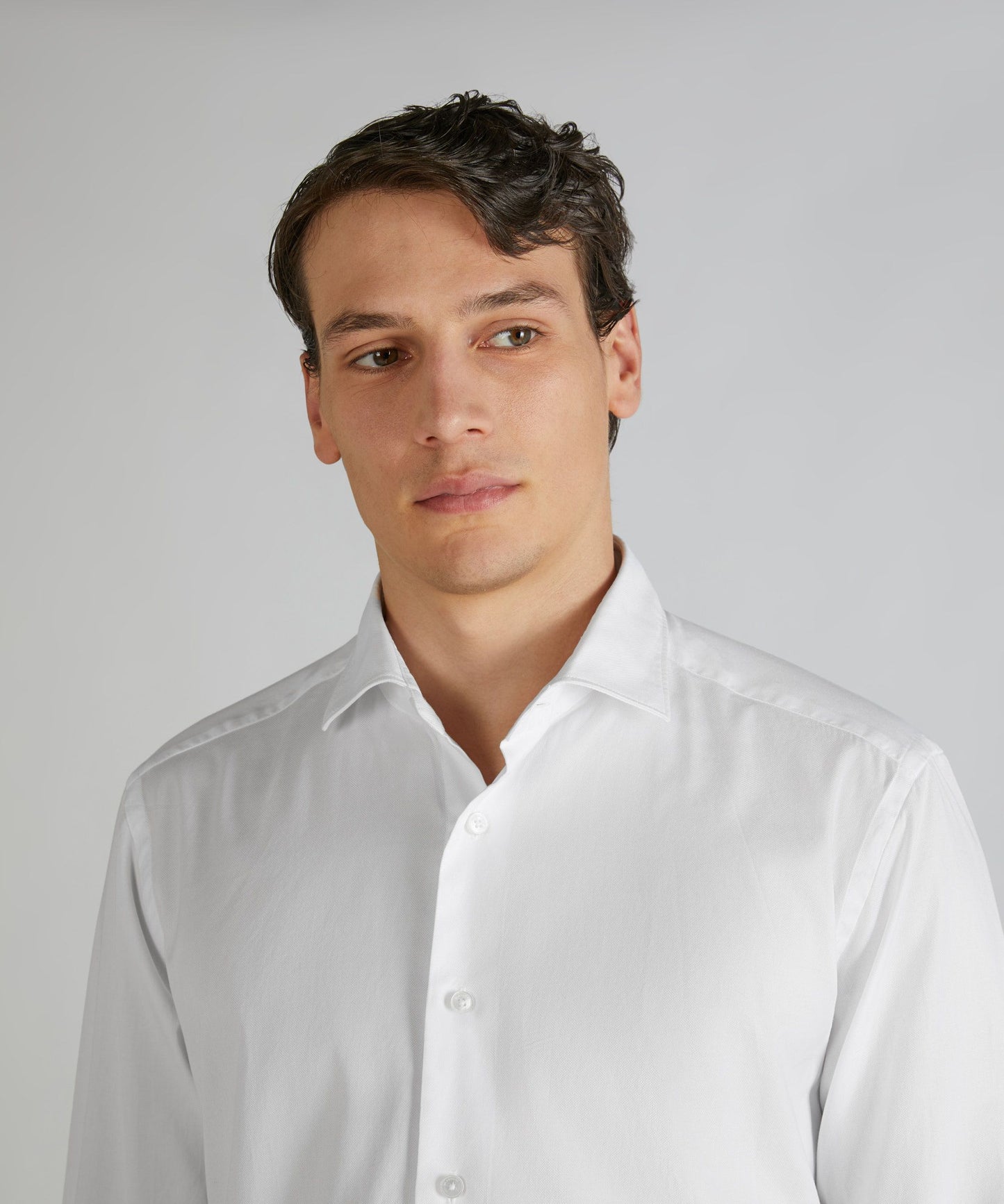 Glanshirt - Oxford cotton slim-fit shirt - optical white