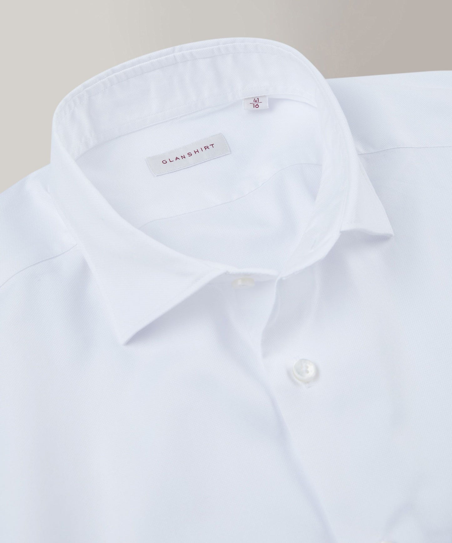 Glanshirt - Oxford cotton slim-fit shirt - optical white