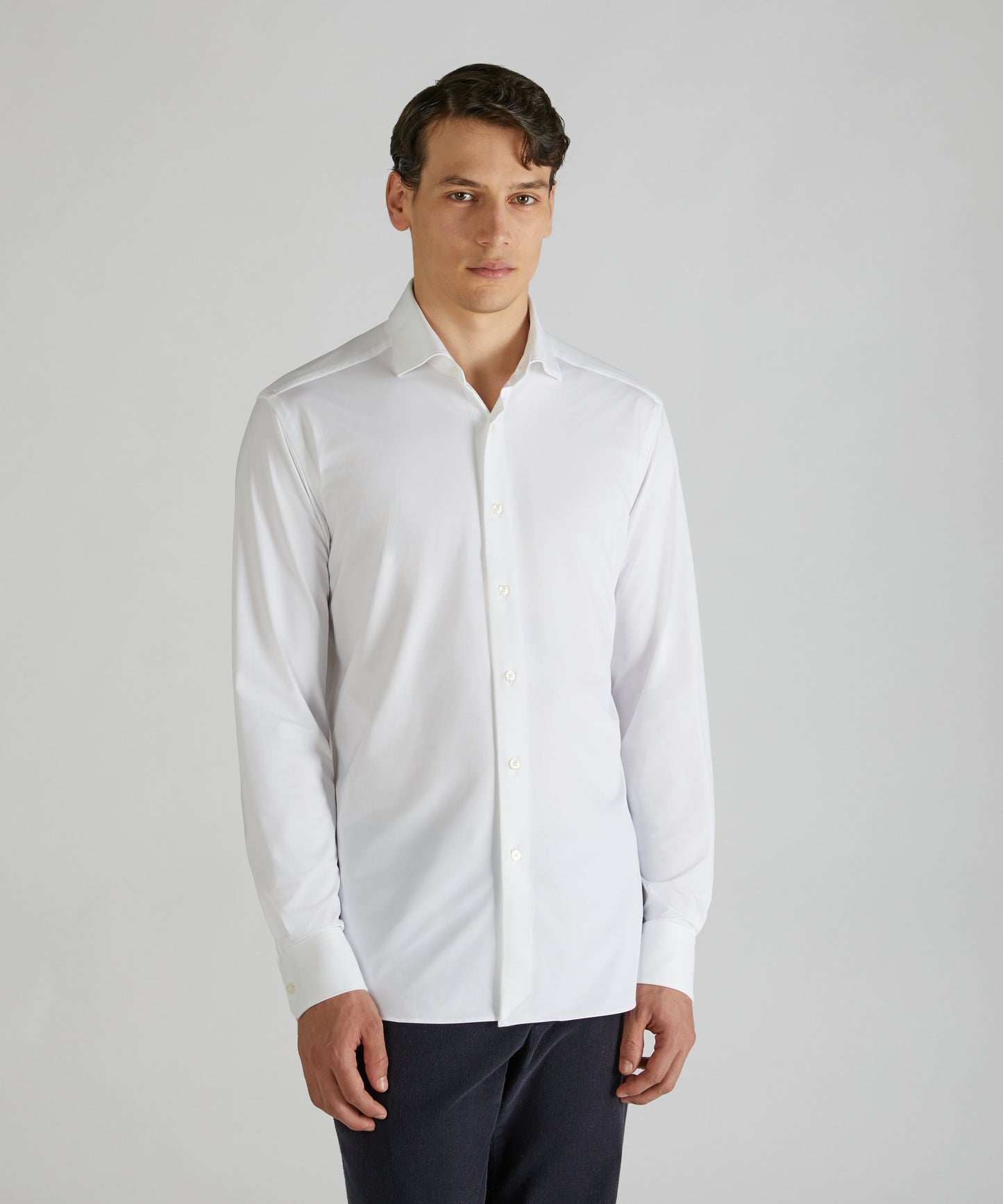 Slim-fit technical fabric shirt