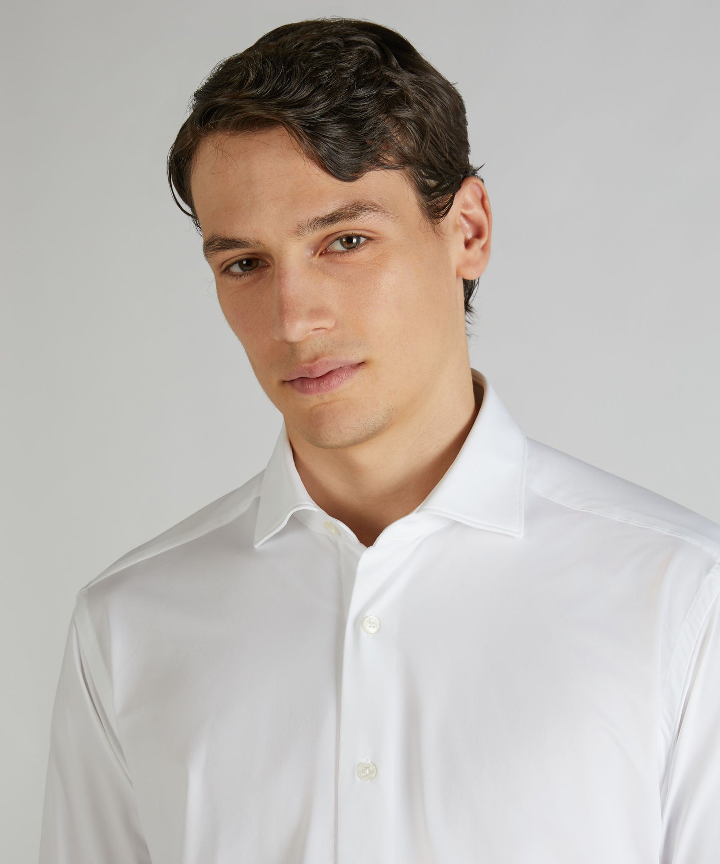 Slim-fit technical fabric shirt