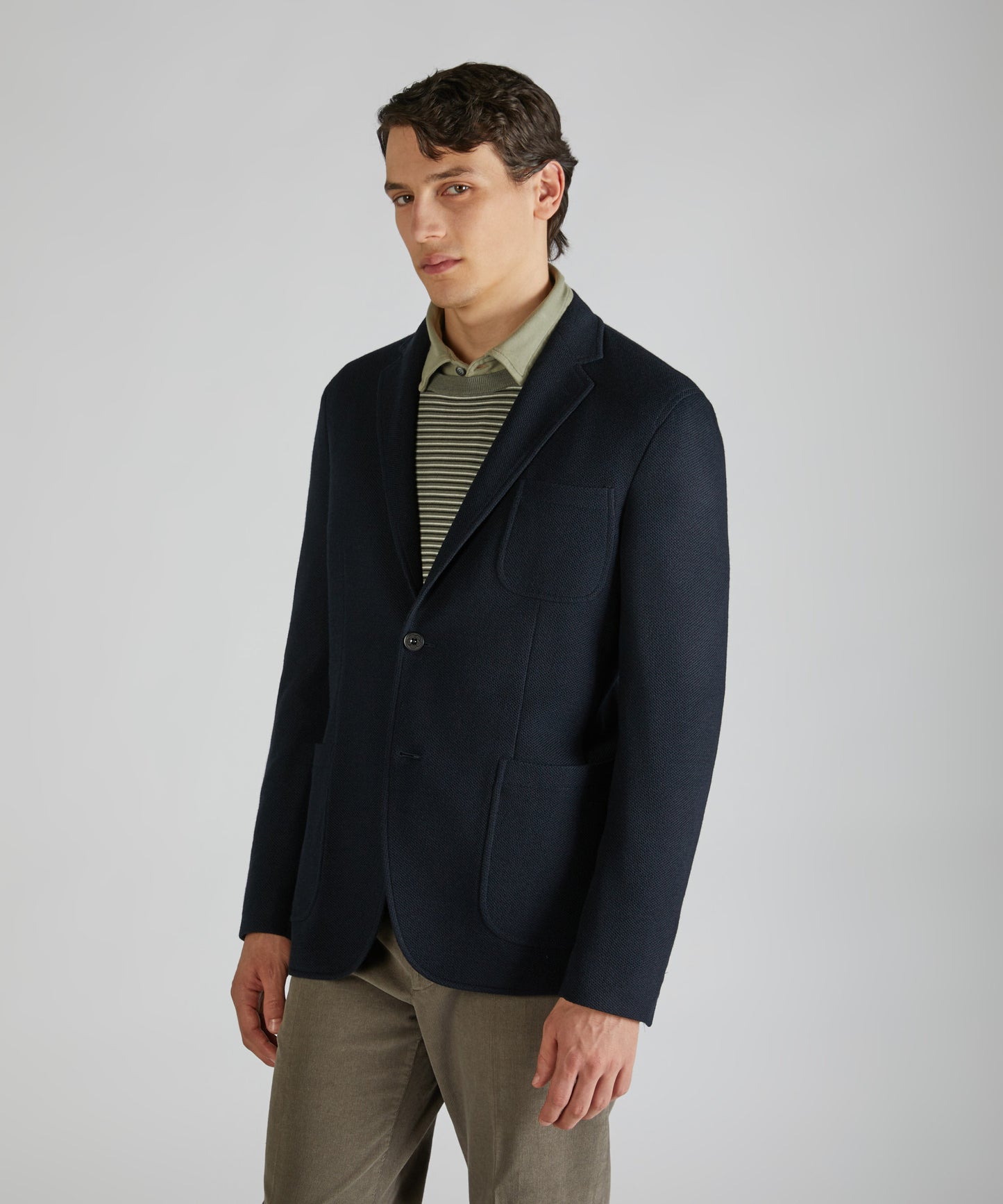 Jersey hopsack slim fit jacket