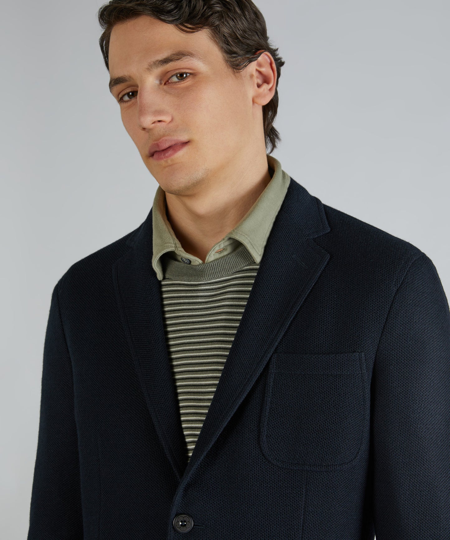 Jersey hopsack slim fit jacket