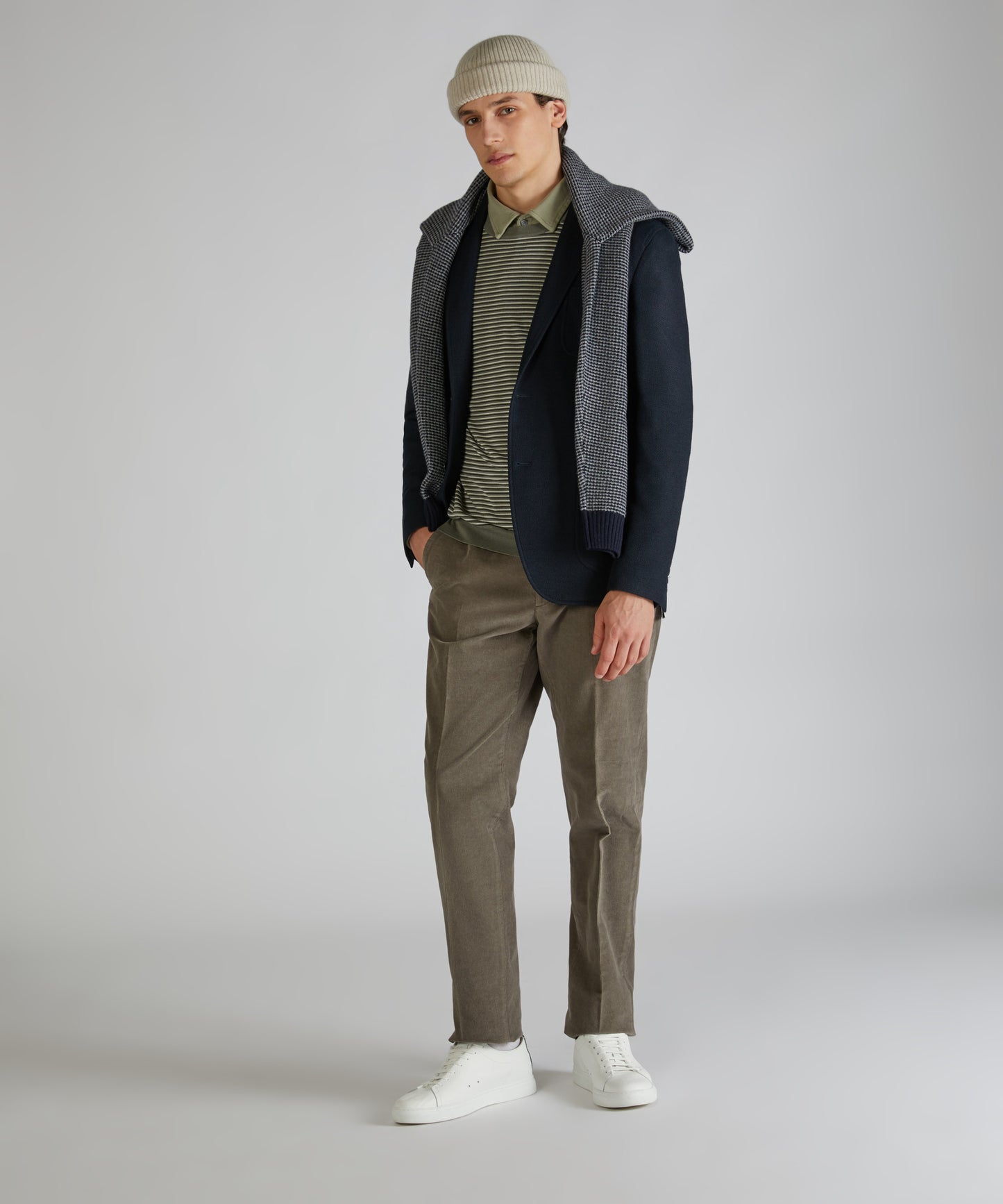 Jersey hopsack slim fit jacket