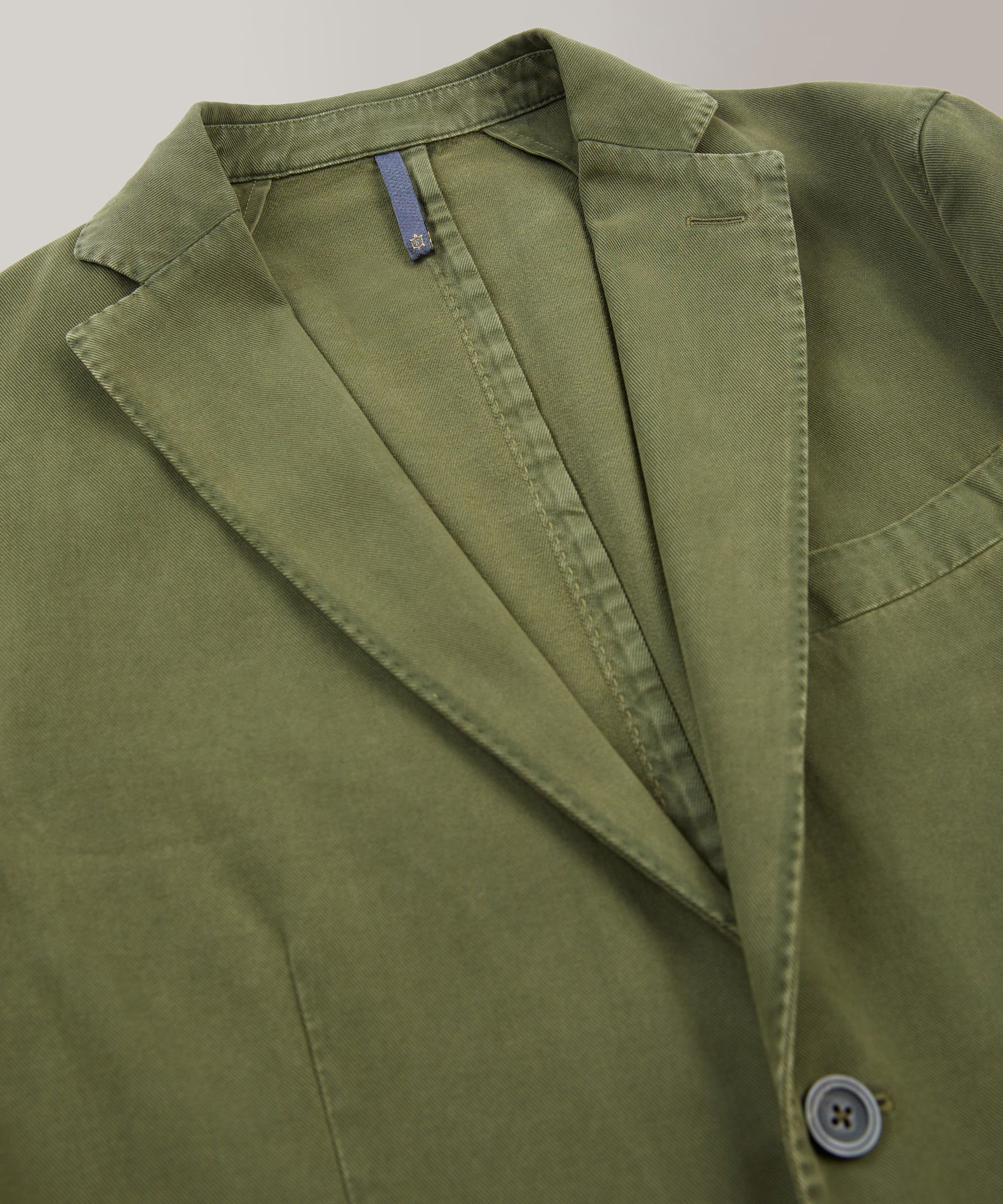 Montedoro - Cotton and cashmere drill slim fit jacket - light olive green