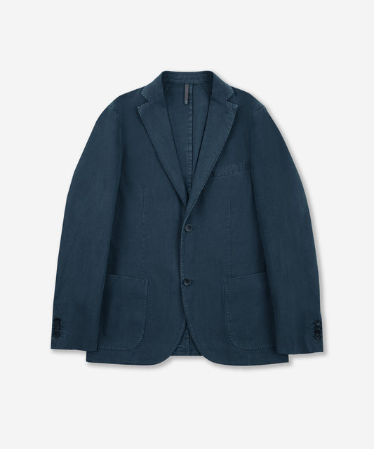 Cotton and cashmere drill slim fit jacket