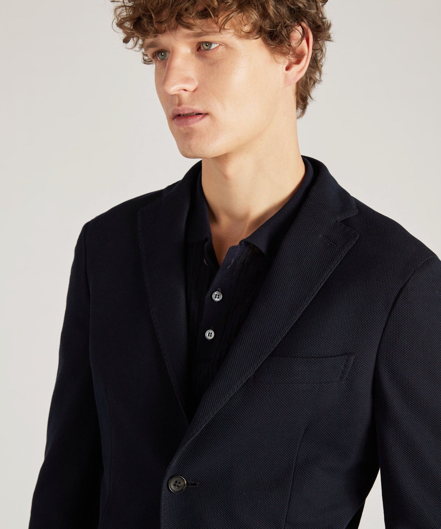 Slim-fit cotton "leno weave" jacket