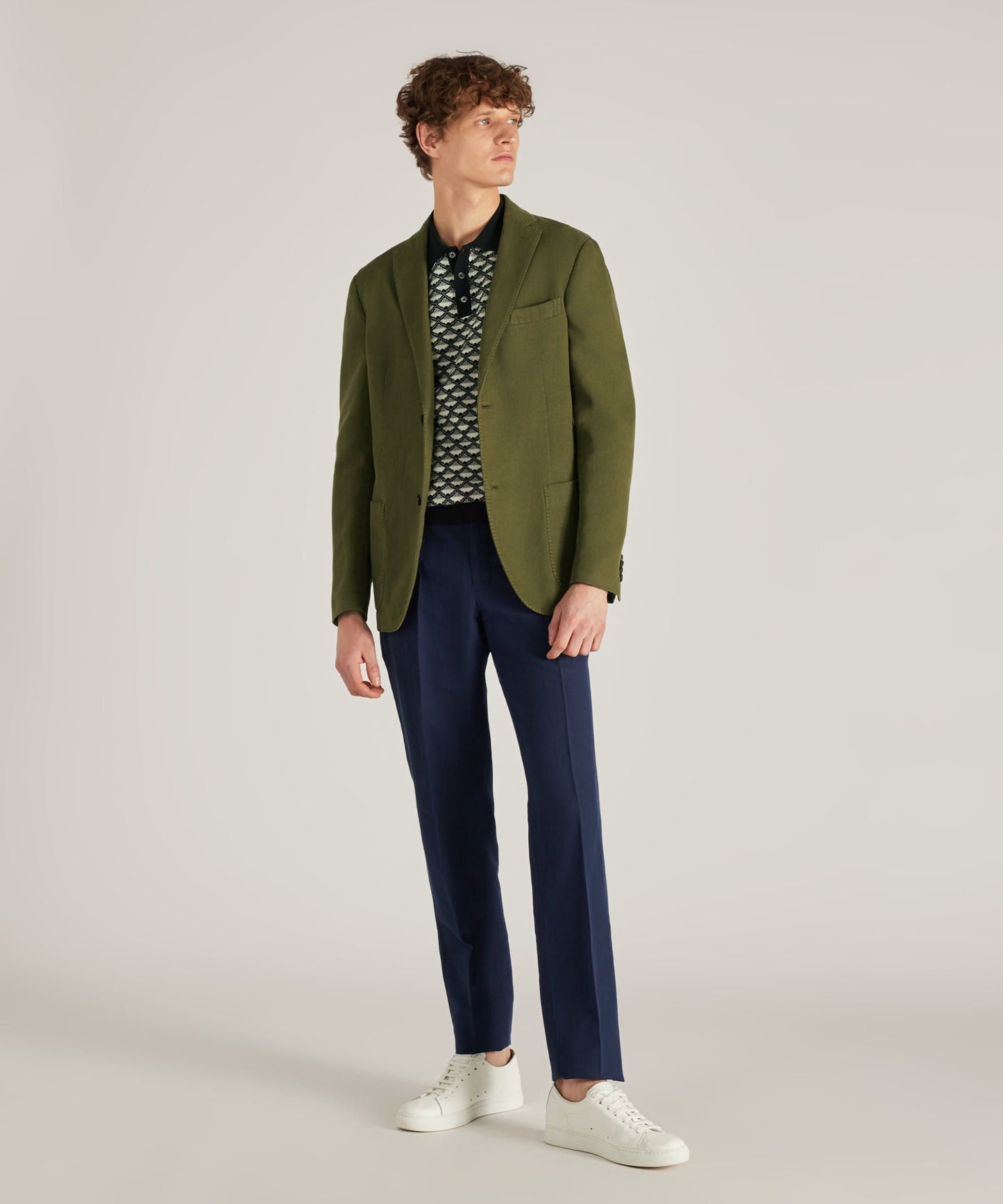 Slim-fit jacket in certified ramie