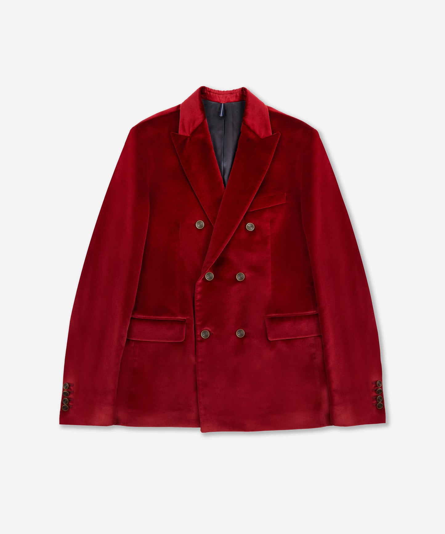 Slim-fit double-breasted velvet jacket