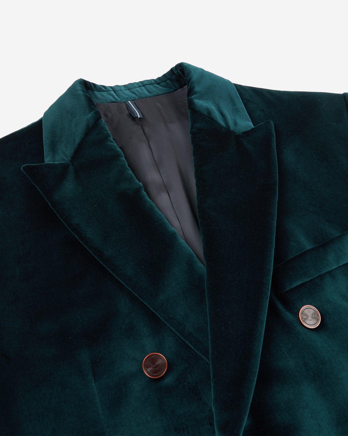 Slim-fit double-breasted velvet jacket