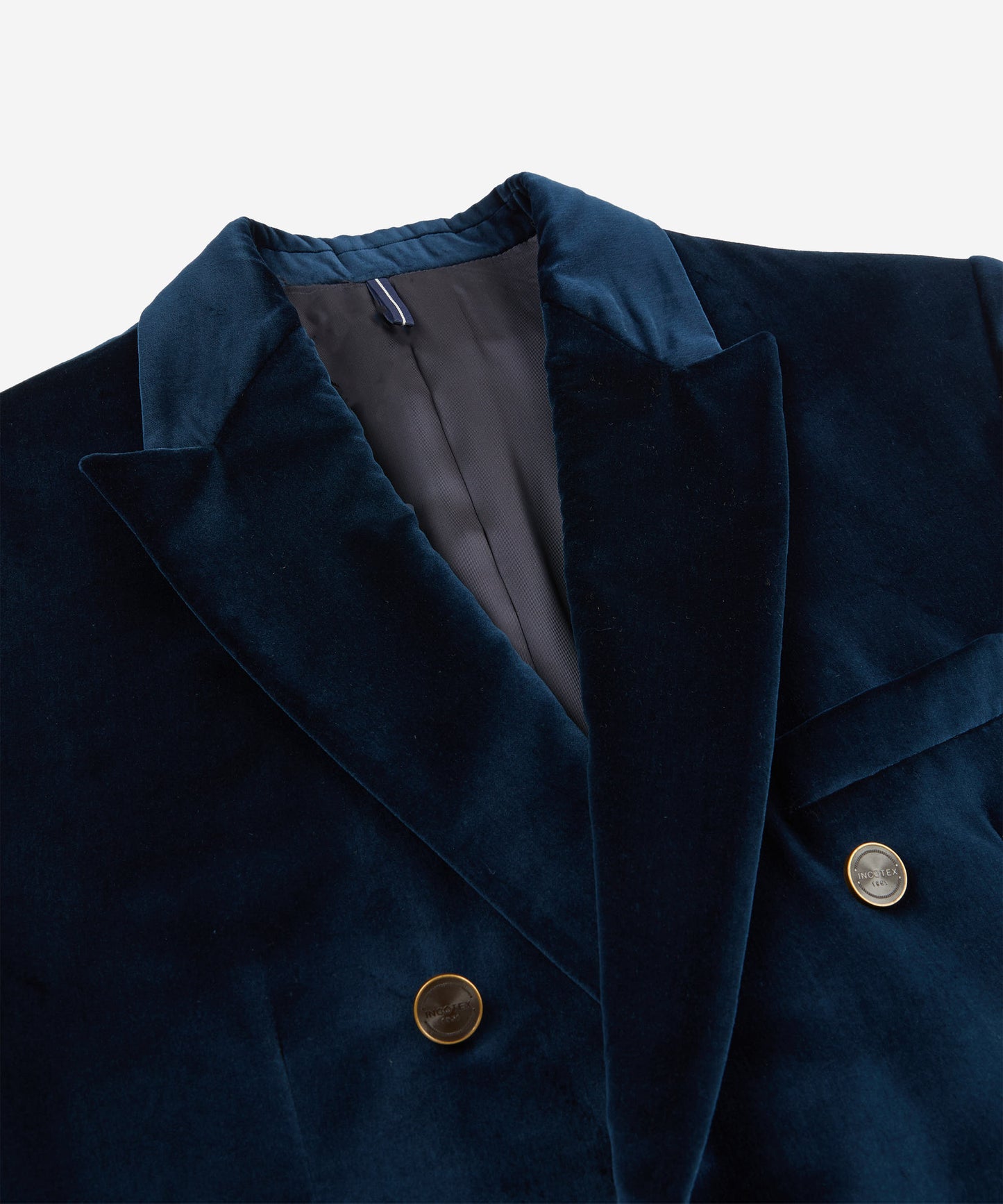 Slim-fit double-breasted velvet jacket