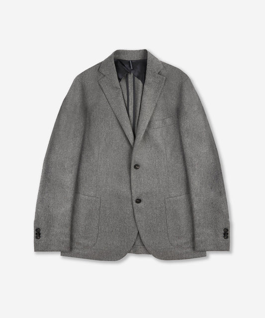 Slim fit wool and cashmere flannel jacket