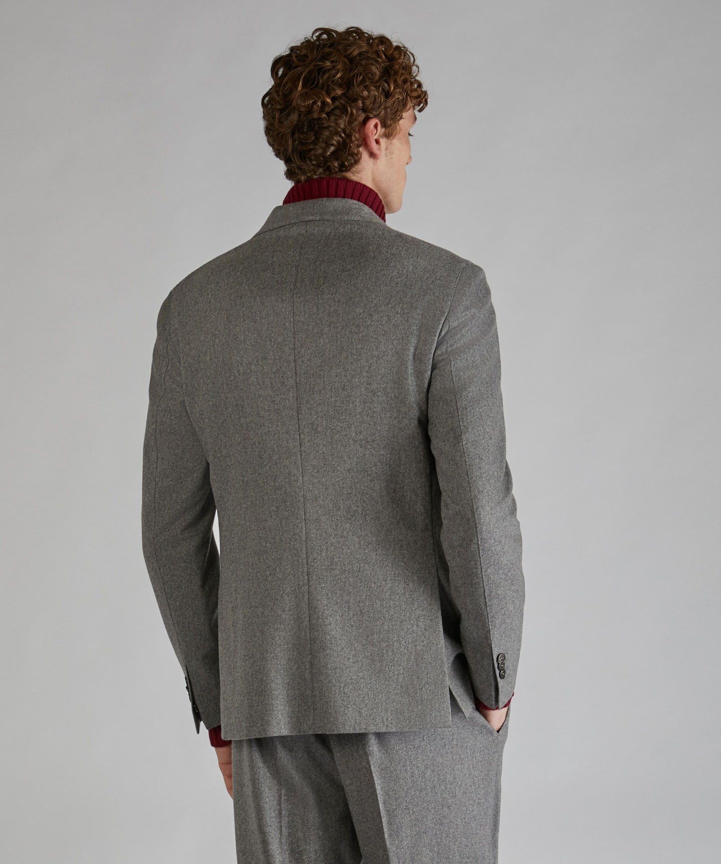 Slim fit wool and cashmere flannel jacket