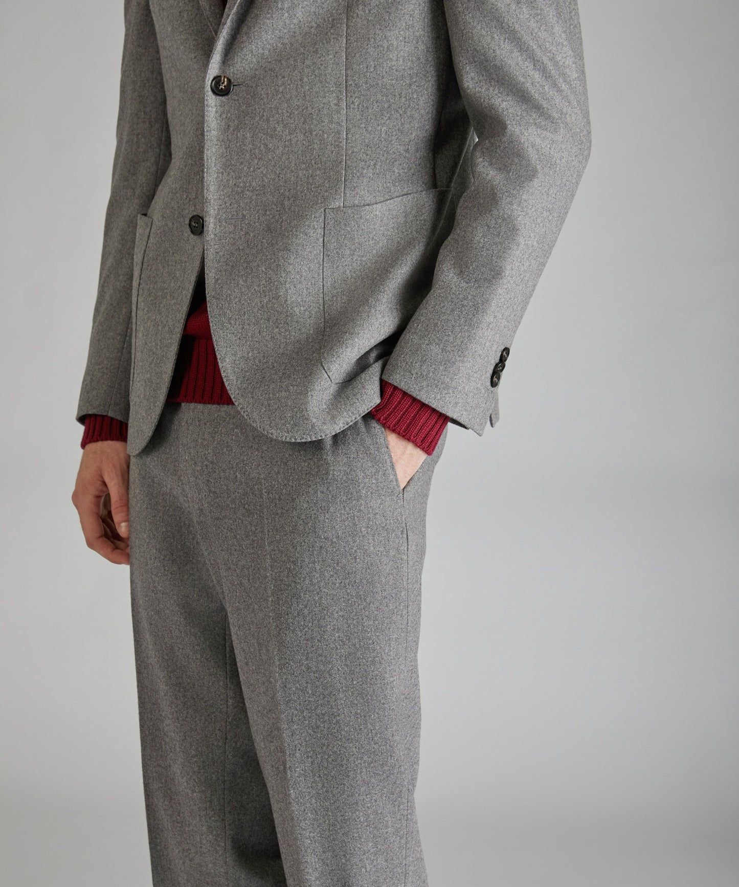 Slim fit wool and cashmere flannel jacket