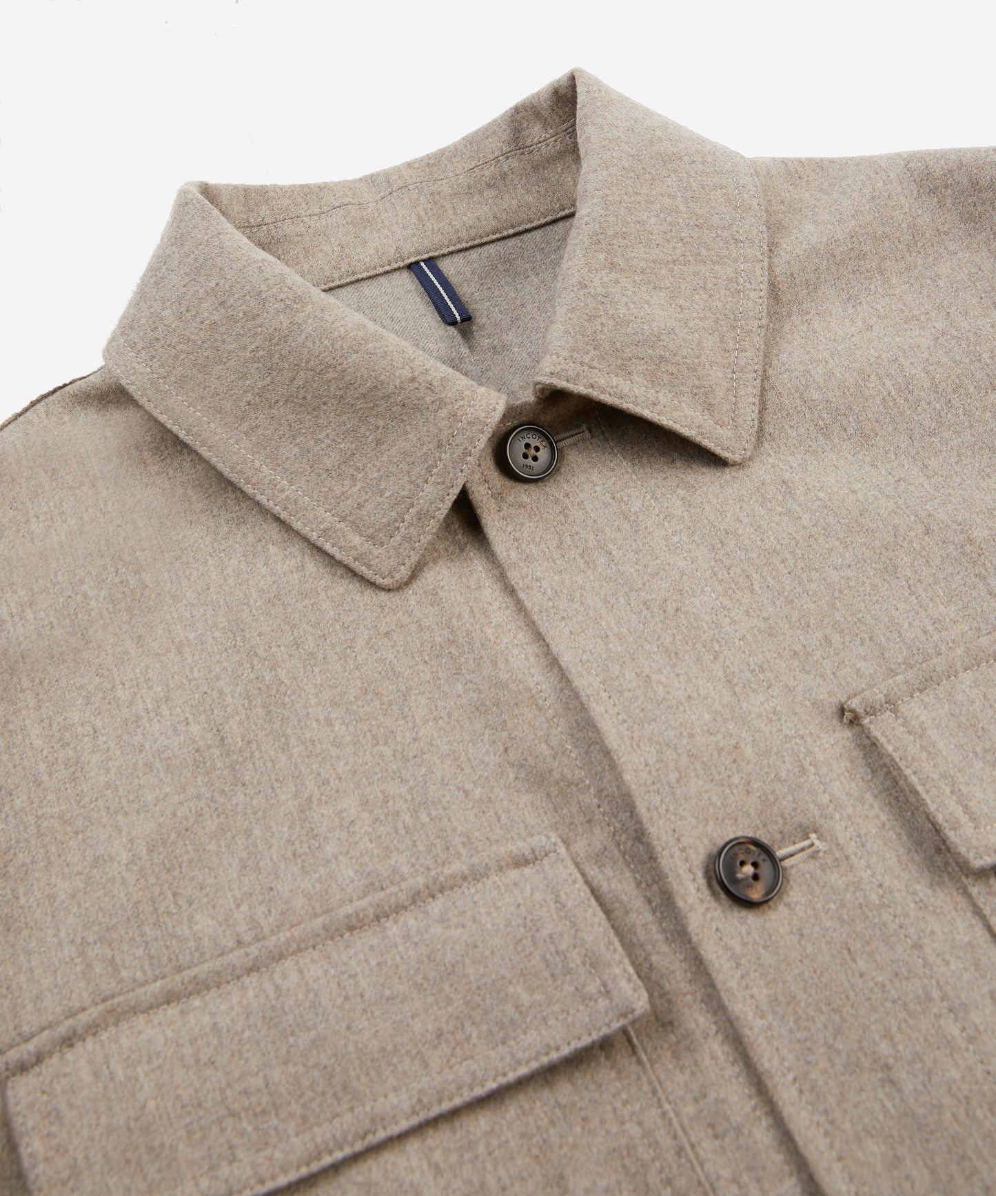 Wool and cashmere flannel overshirt