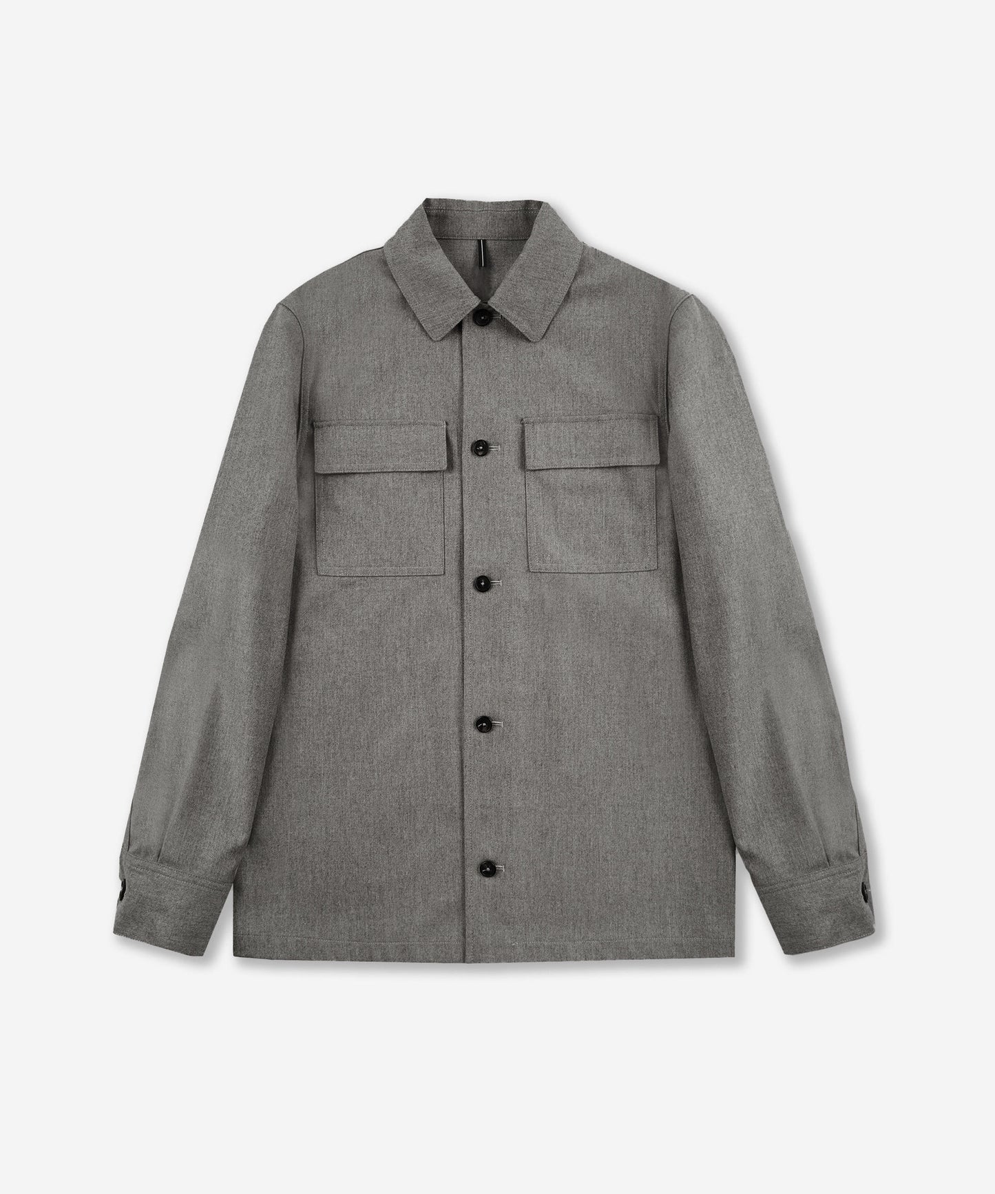 Wool and cashmere flannel overshirt