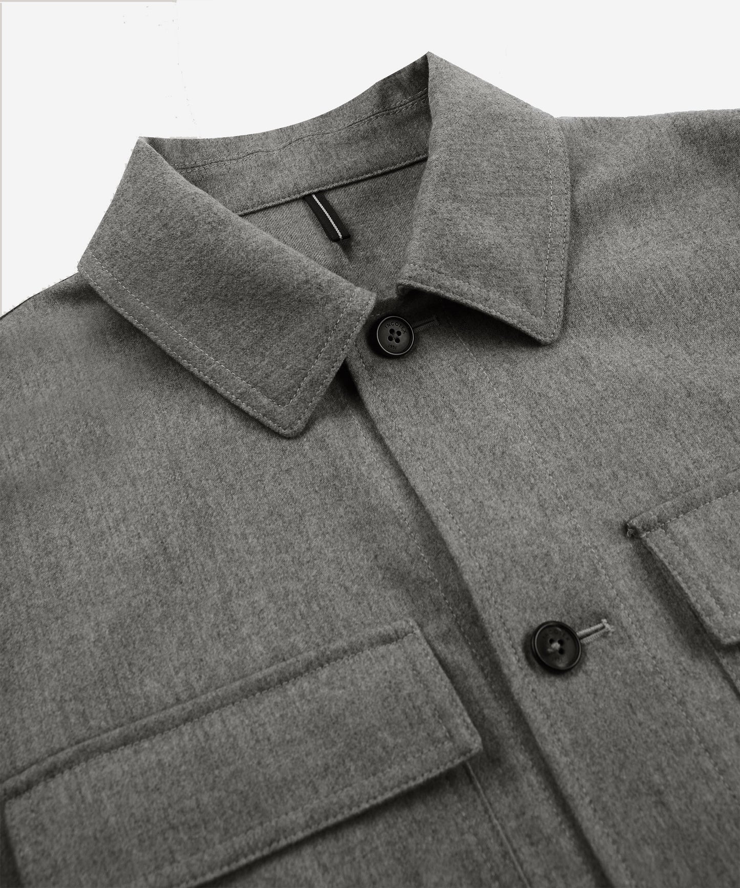 Wool and cashmere flannel overshirt