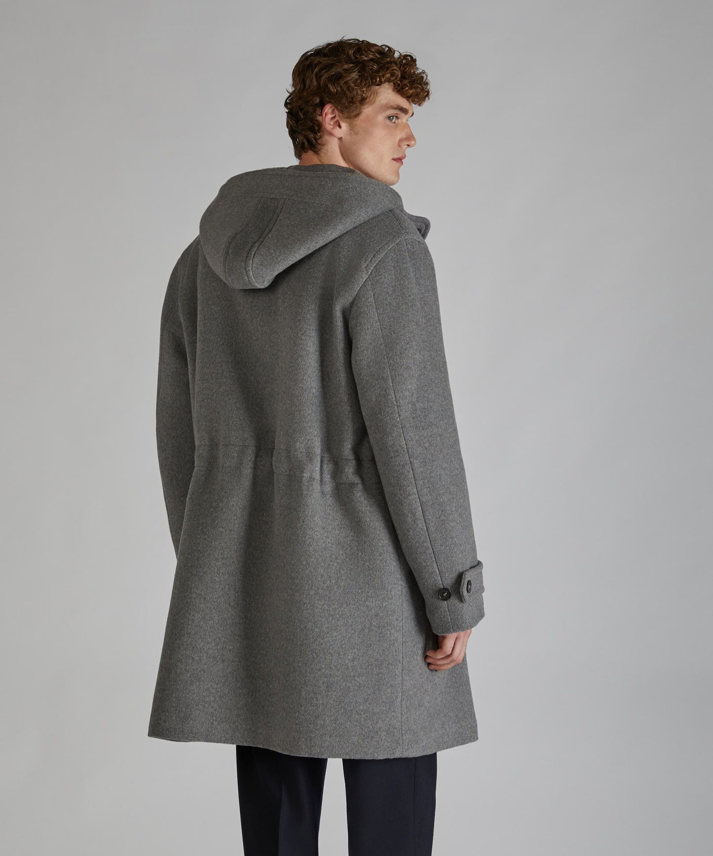 Wool felt melange parka jacket