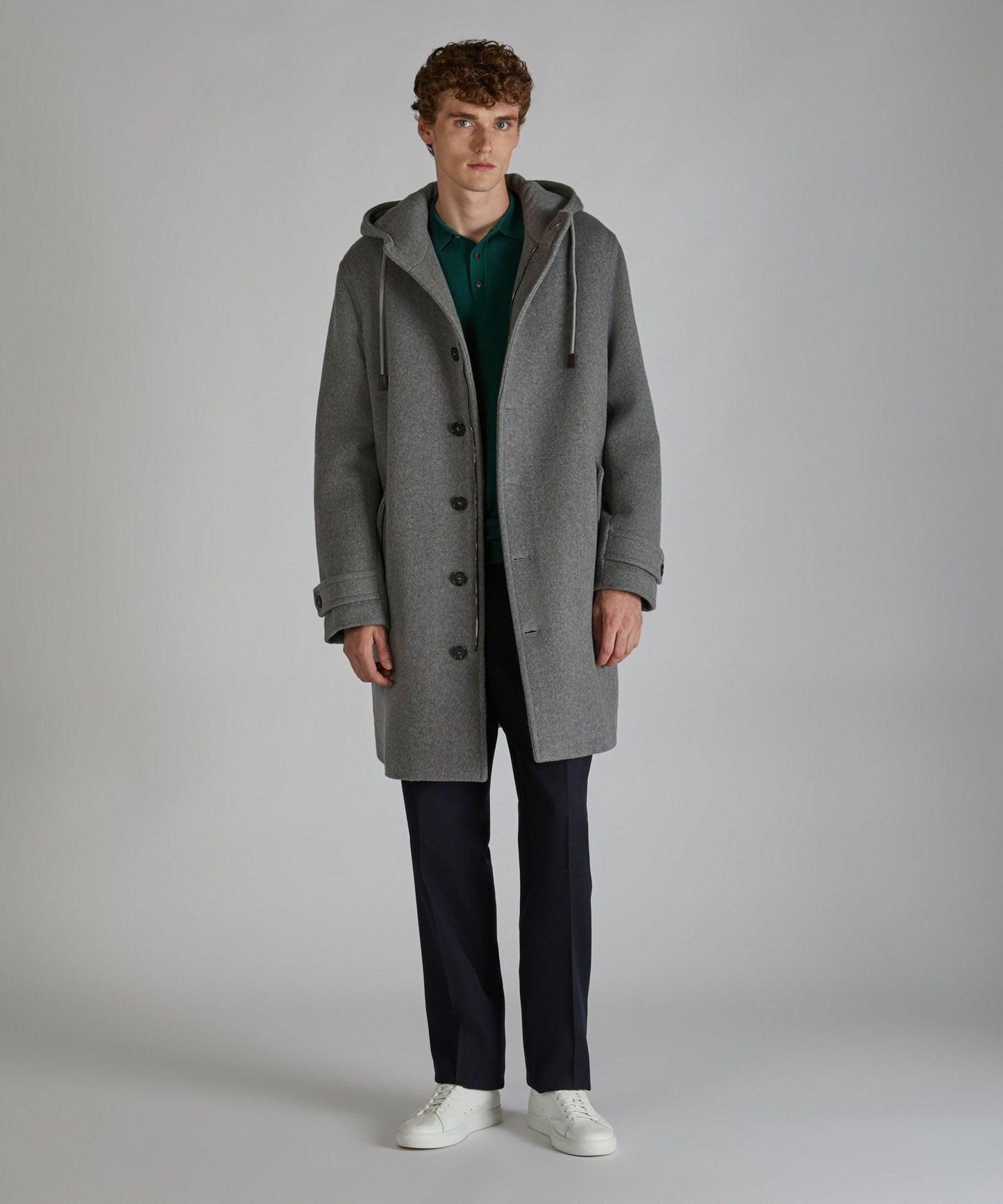 Wool felt melange parka jacket