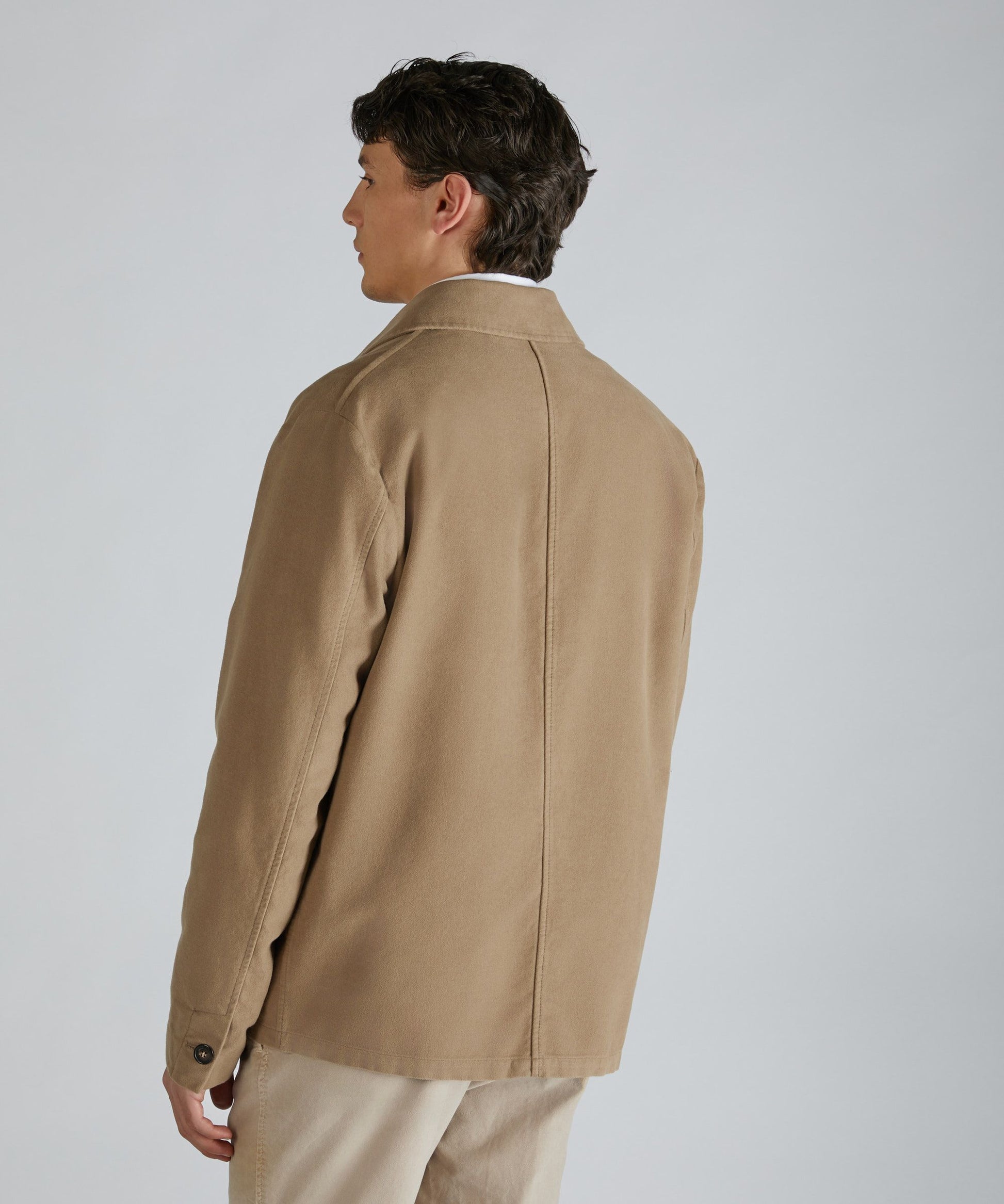 Montedoro - Regular-fit Moleskin Shirt - light walnut