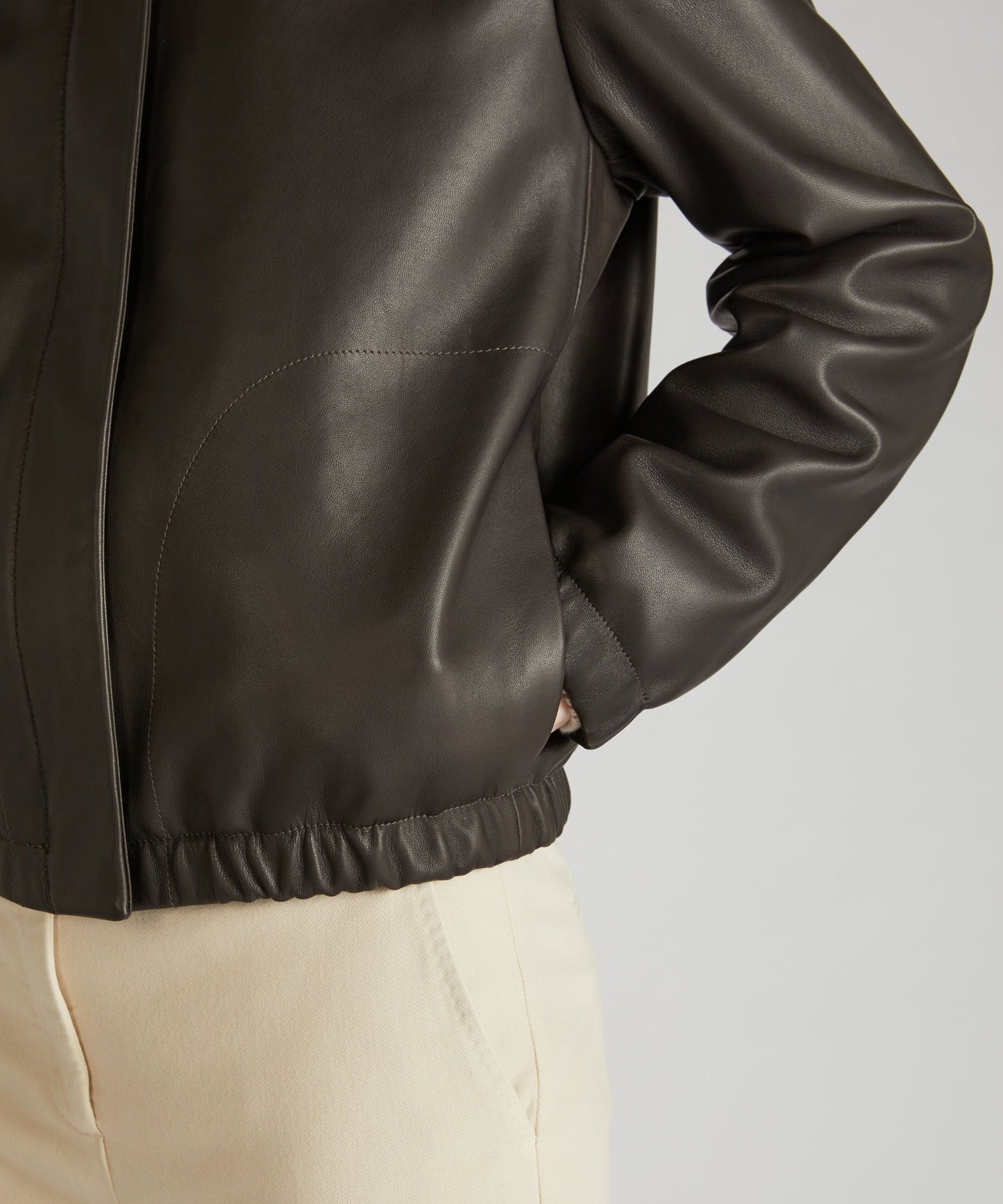 Nappa leather regular-fit bomber jacket