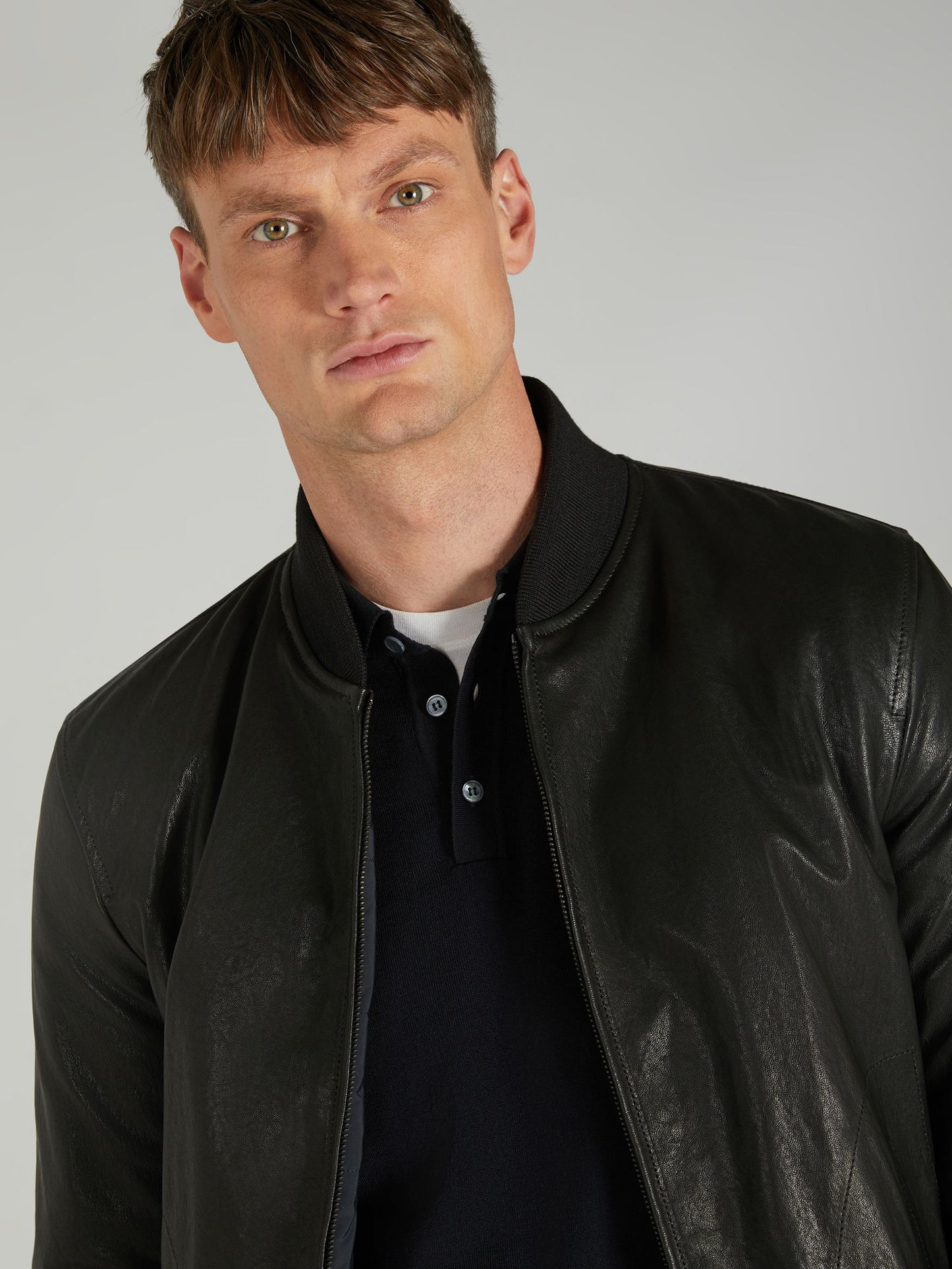 Nappa leather regular fit bomber jacket