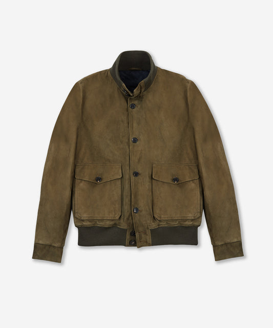 Bomber in pelle scamosciata