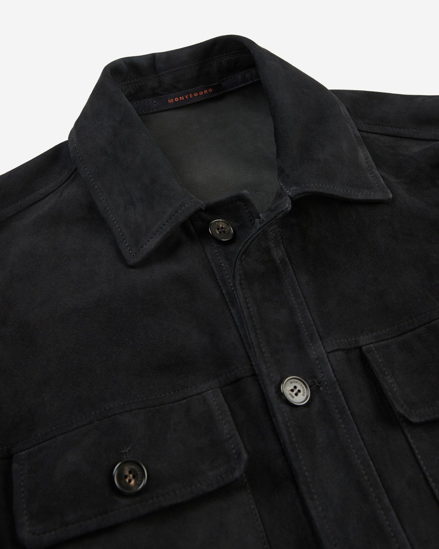 Montedoro - Suede leather overshirt - dark blue