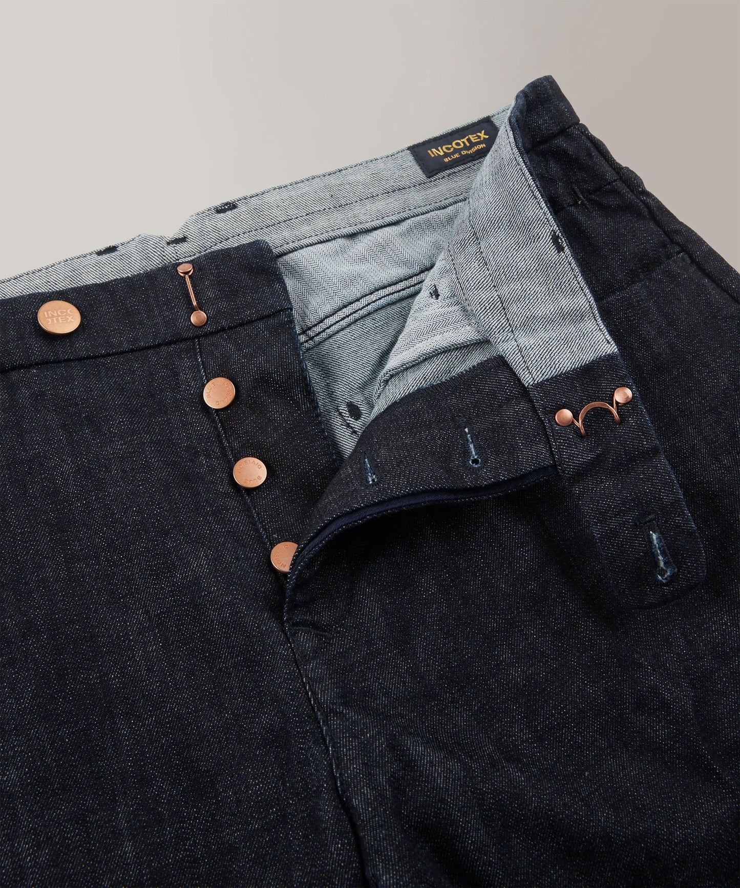 Slim fit tailored trousers in stretch denim