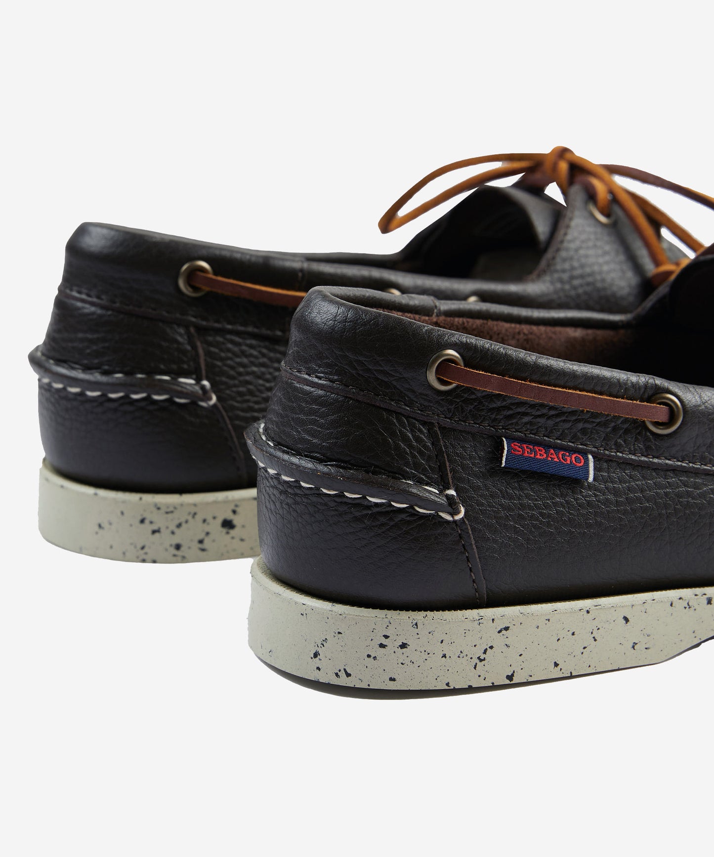 Hammered leather boat shoe