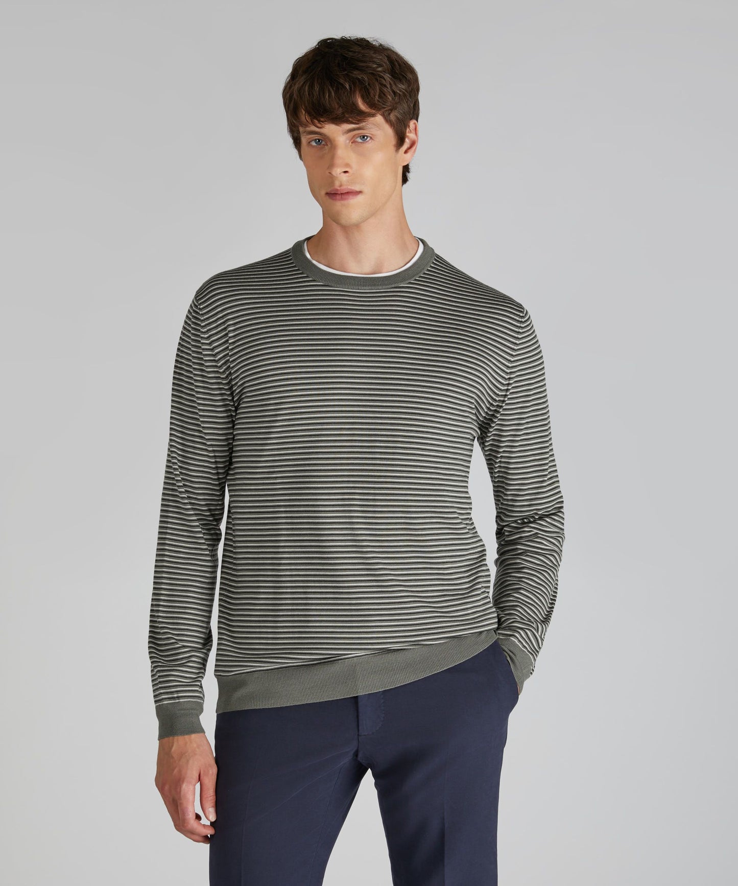 Zanone - Slim-fit Flexwool Turtleneck Sweater - green and milk