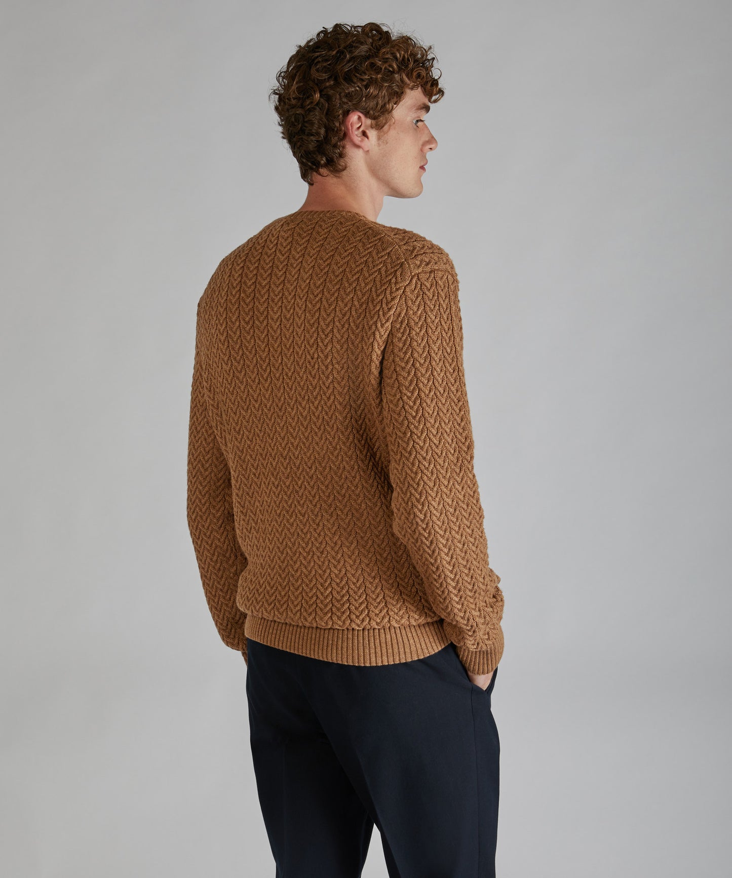 Slim-fit merino wool crew neck sweater