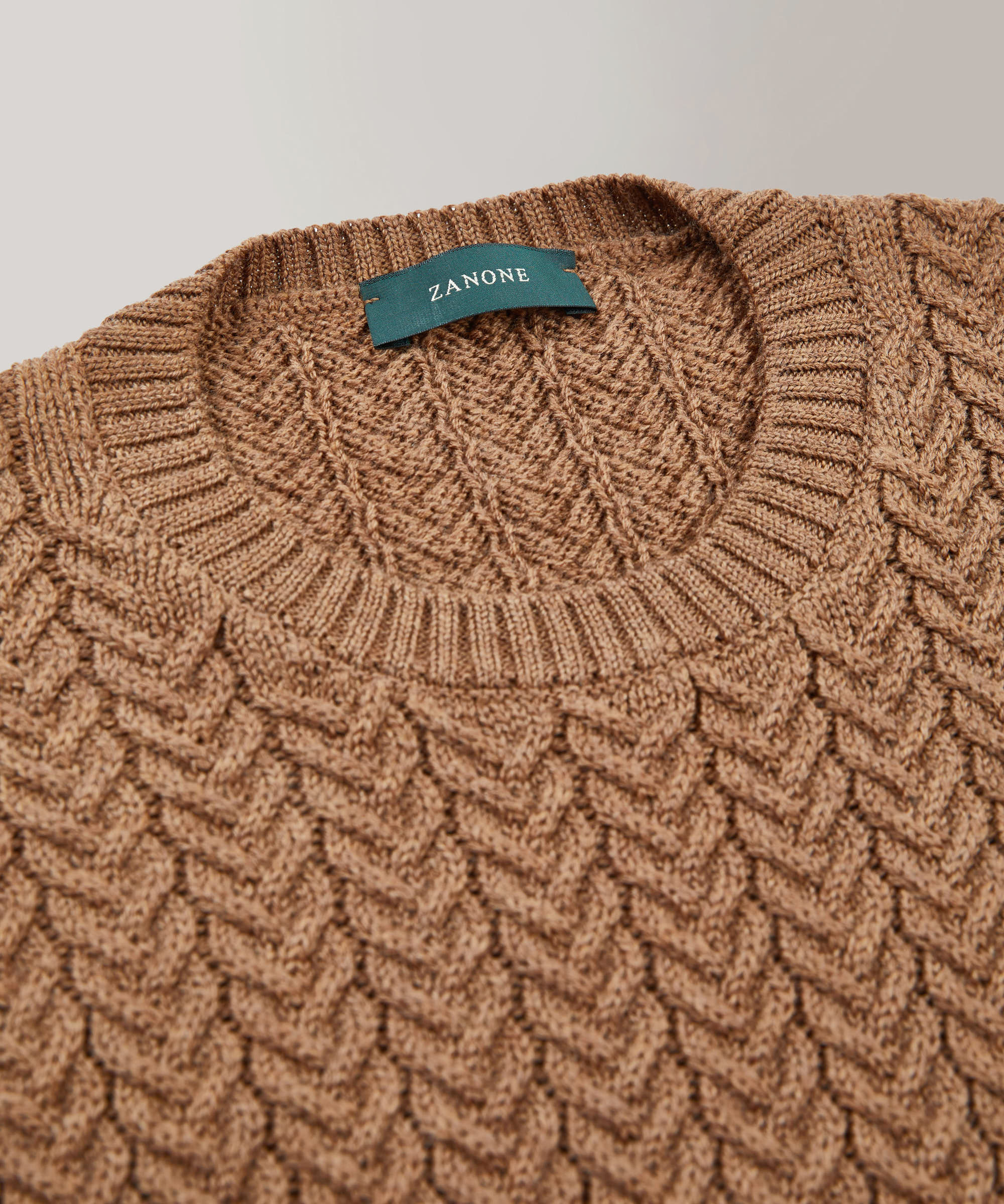 Brioni extra fine wool crosshatch texture crewneck lightweight knit authentic sweater sz L