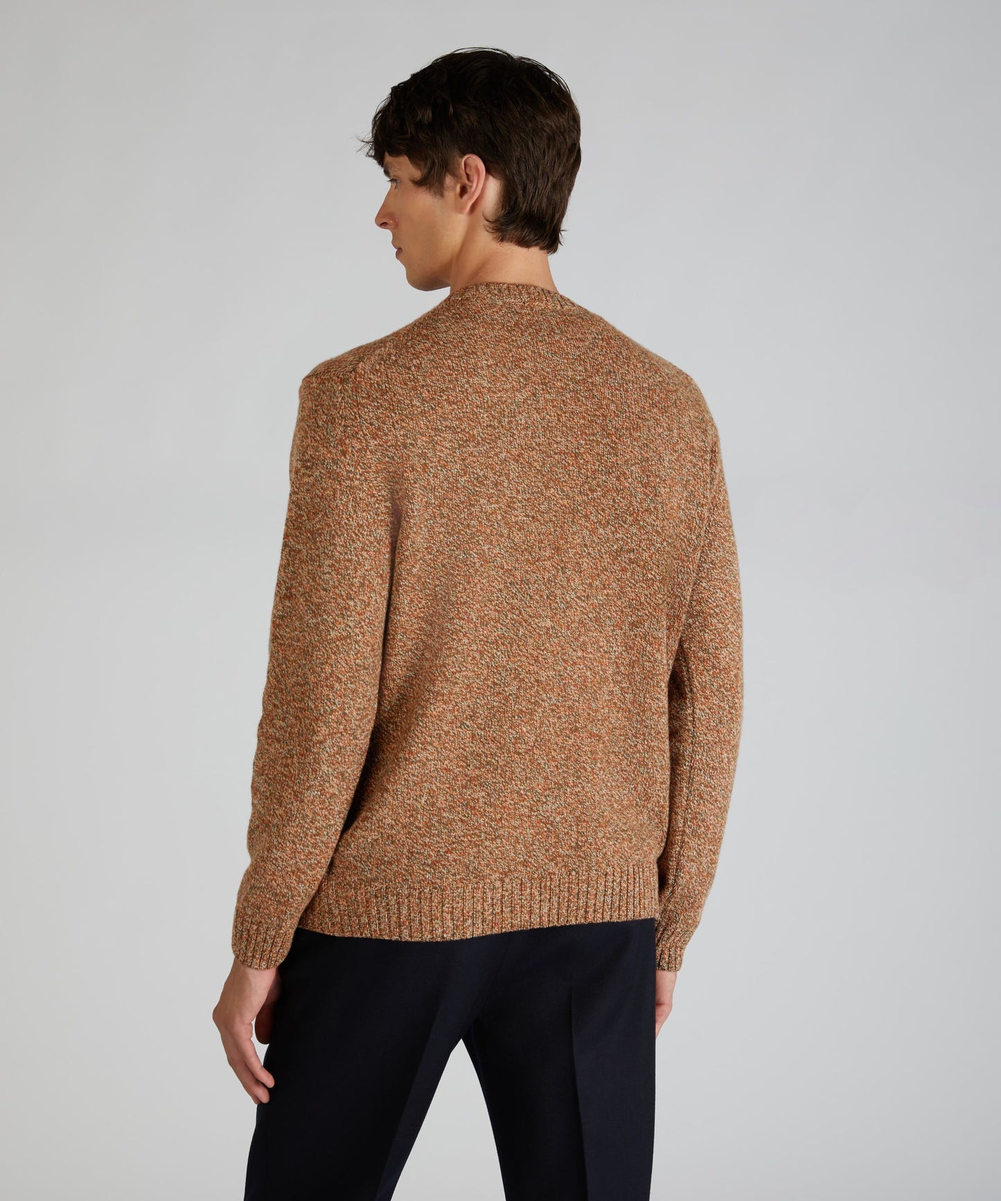 Zanone - Slim-fit Geelong wool crew neck sweater - brown orange