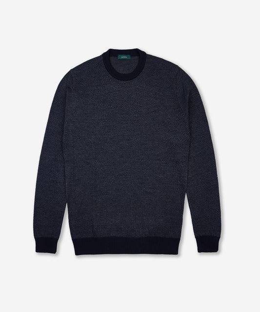 Slim-fit merino wool crew neck sweater