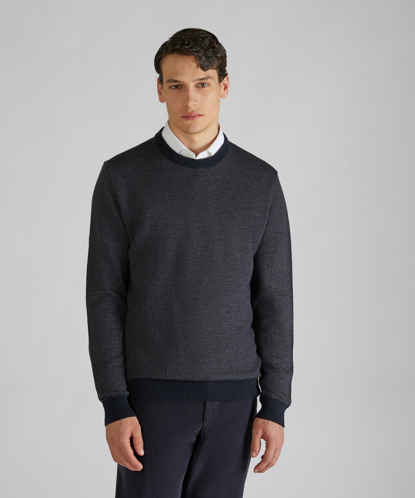 Slim-fit merino wool crew neck sweater