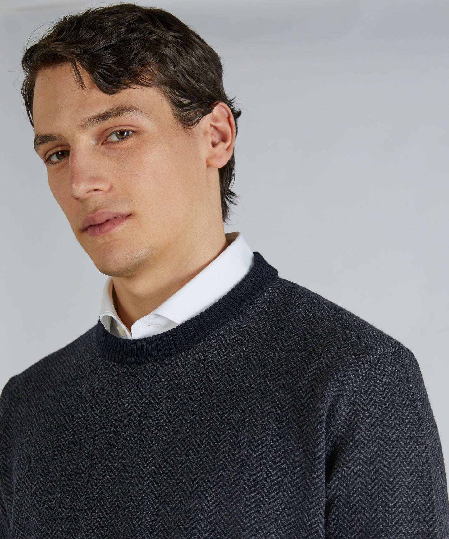 Slim-fit merino wool crew neck sweater