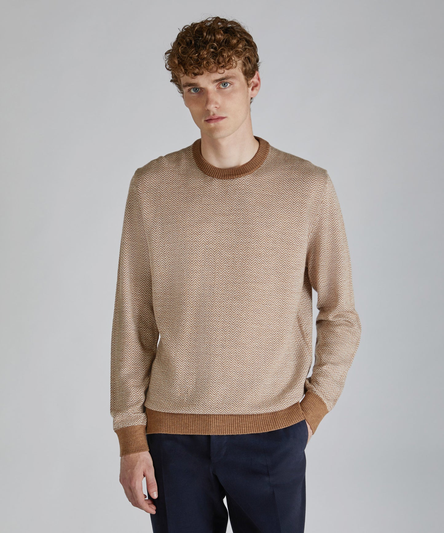 Slim-fit merino wool crew neck sweater