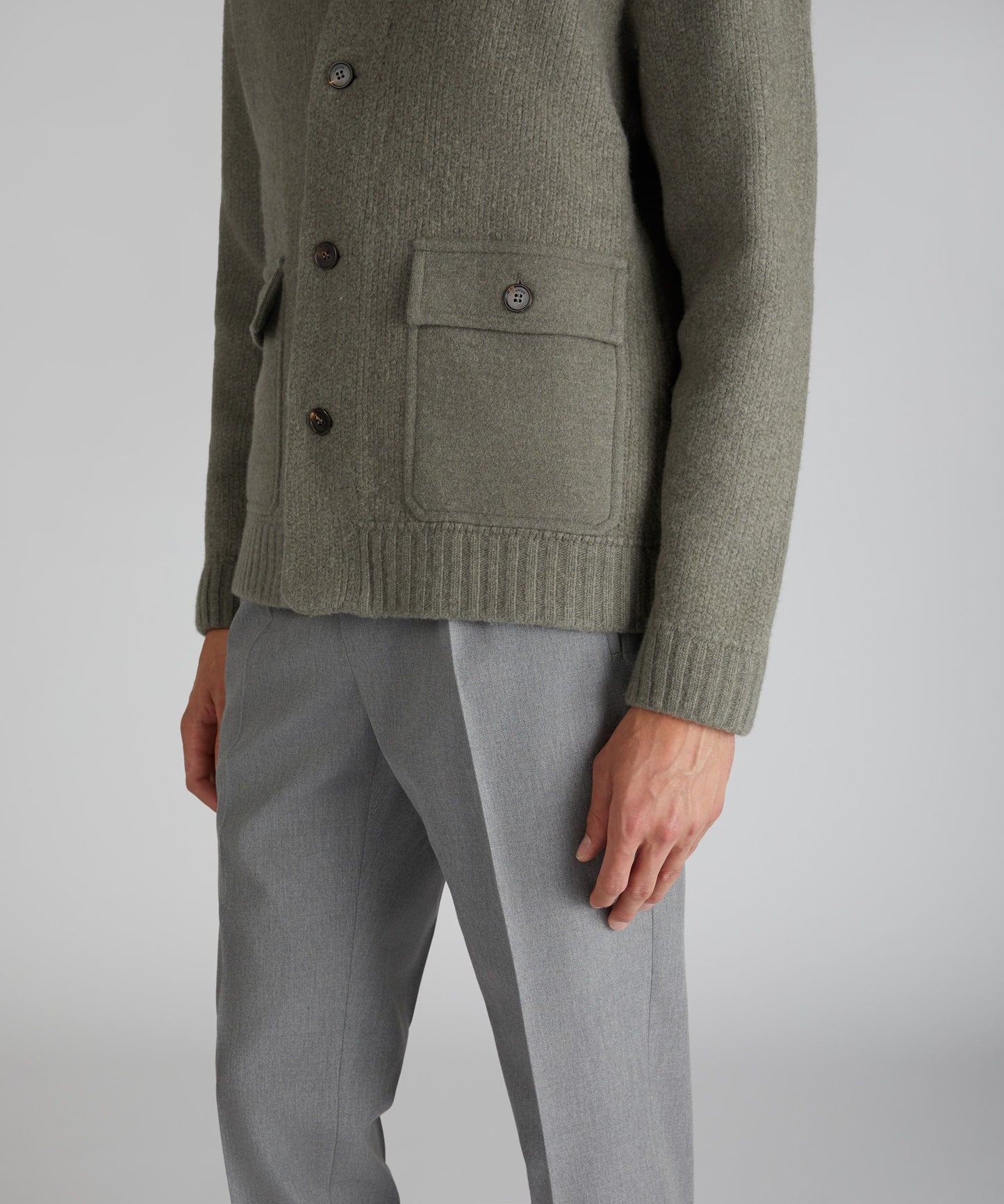 Zanone - Slim-fit wool and cashmere bomber jacket - olive