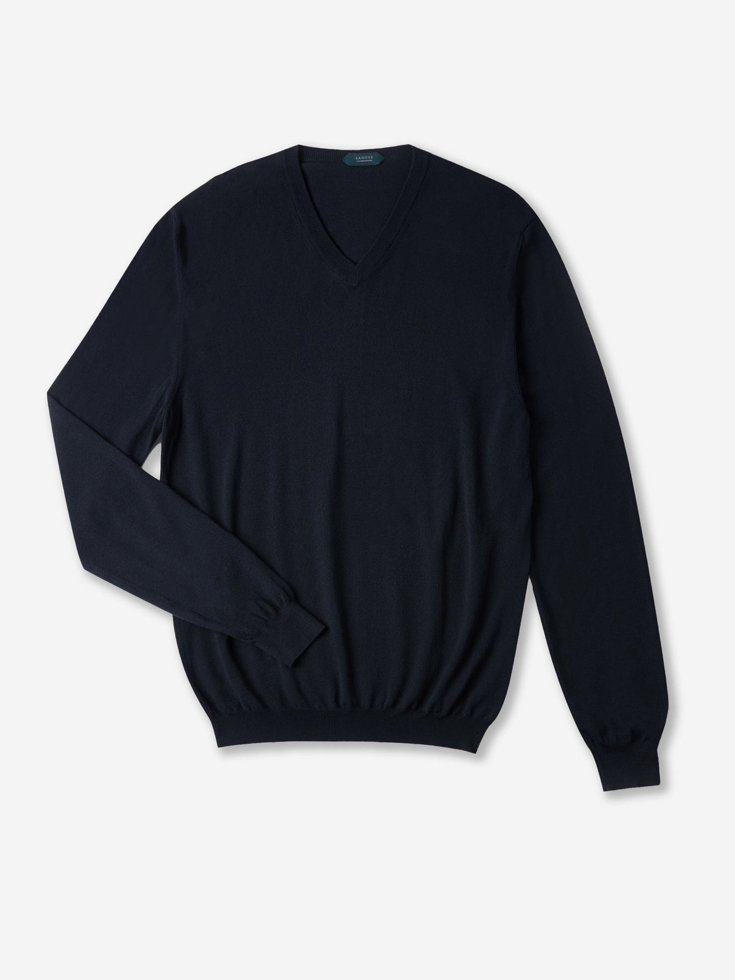 Slim Fit-Pullover mit V-Ausschnitt aus zertifiziertem Flexwool