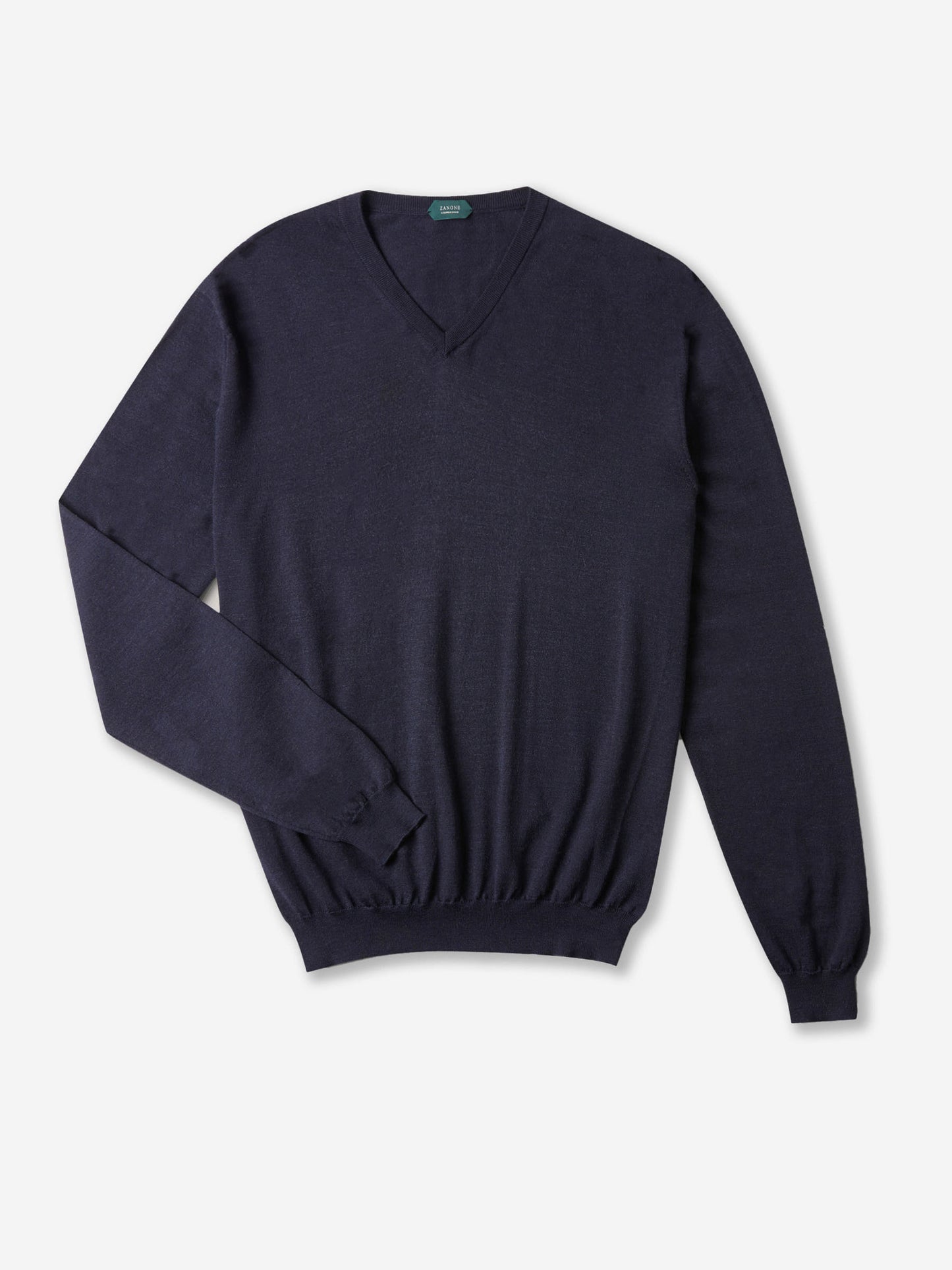 Slim-fit V-neck sweater in certified Flexwool