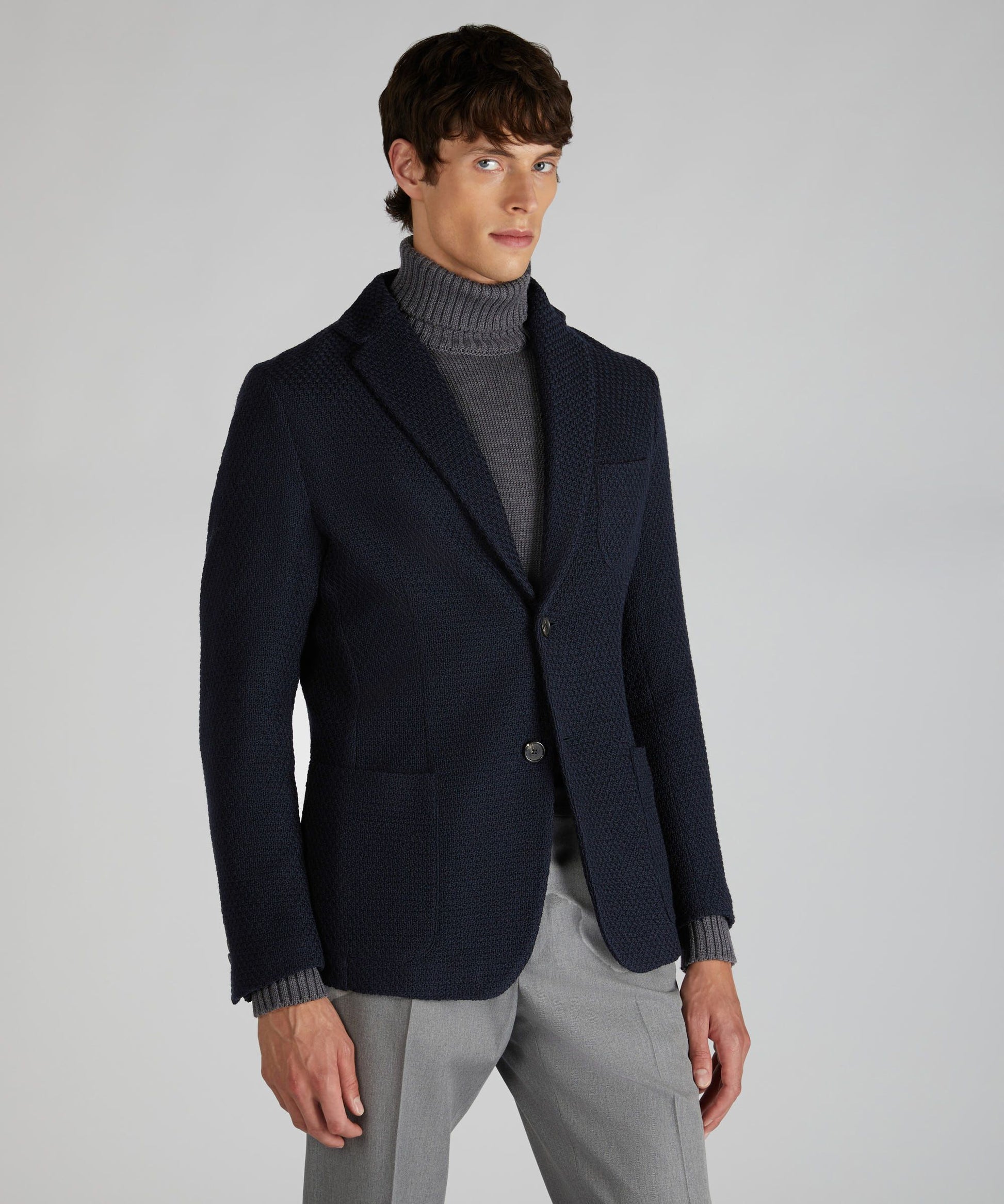 Zanone - Slim-fit wool jacket - midnight blue